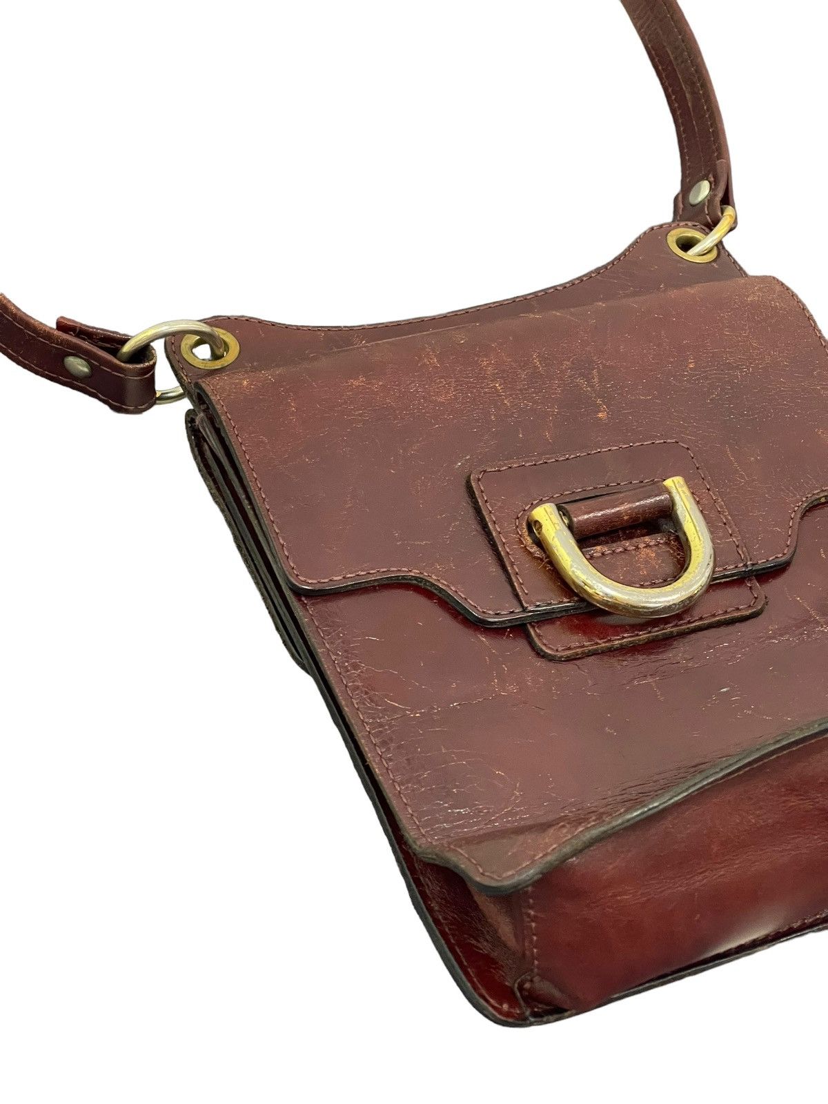 Genuine Leather Full Leather Patina Vtg Unknown Japan Bag Cross Body 1🟩 Size ONE SIZE - 9 Thumbnail