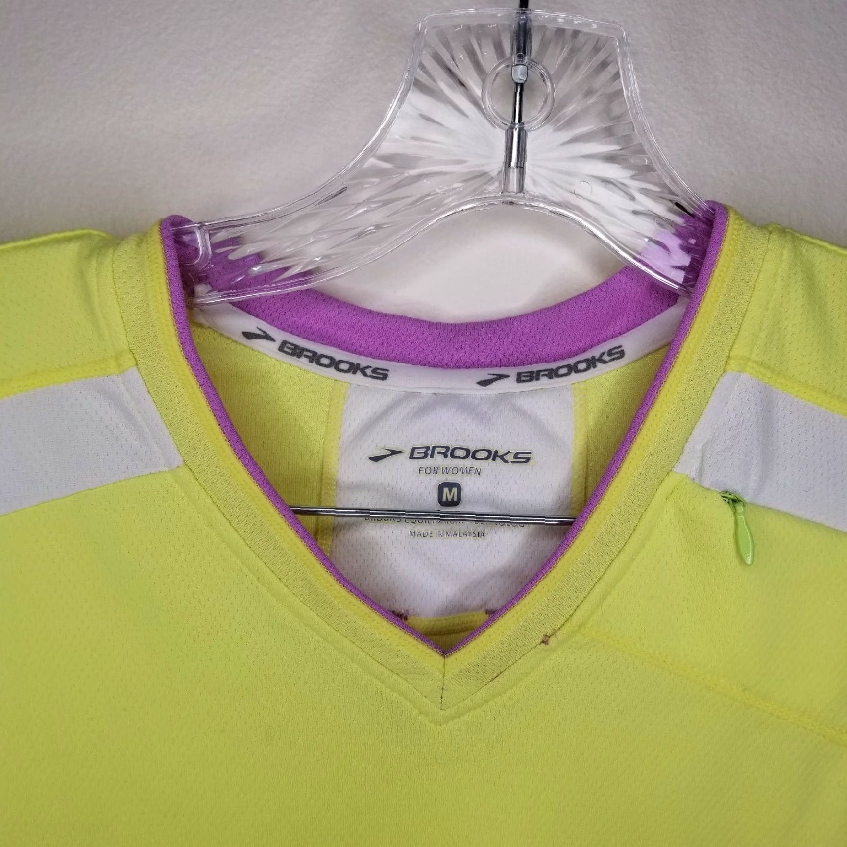 Brooks BROOKS Women's Yellow Activewear T-Shirt Short Sleeve Size M Size M / US 6-8 / IT 42-44 - 3 Thumbnail