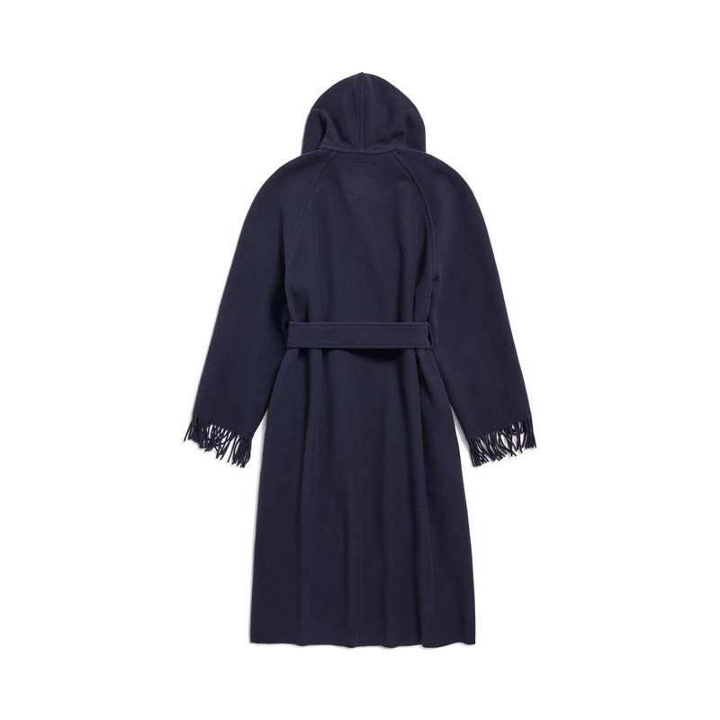Balenciaga o1bcso1str0525 Fringe Coat in Navy Size XS / US 0-2 / IT 36-38 - 2 Thumbnail