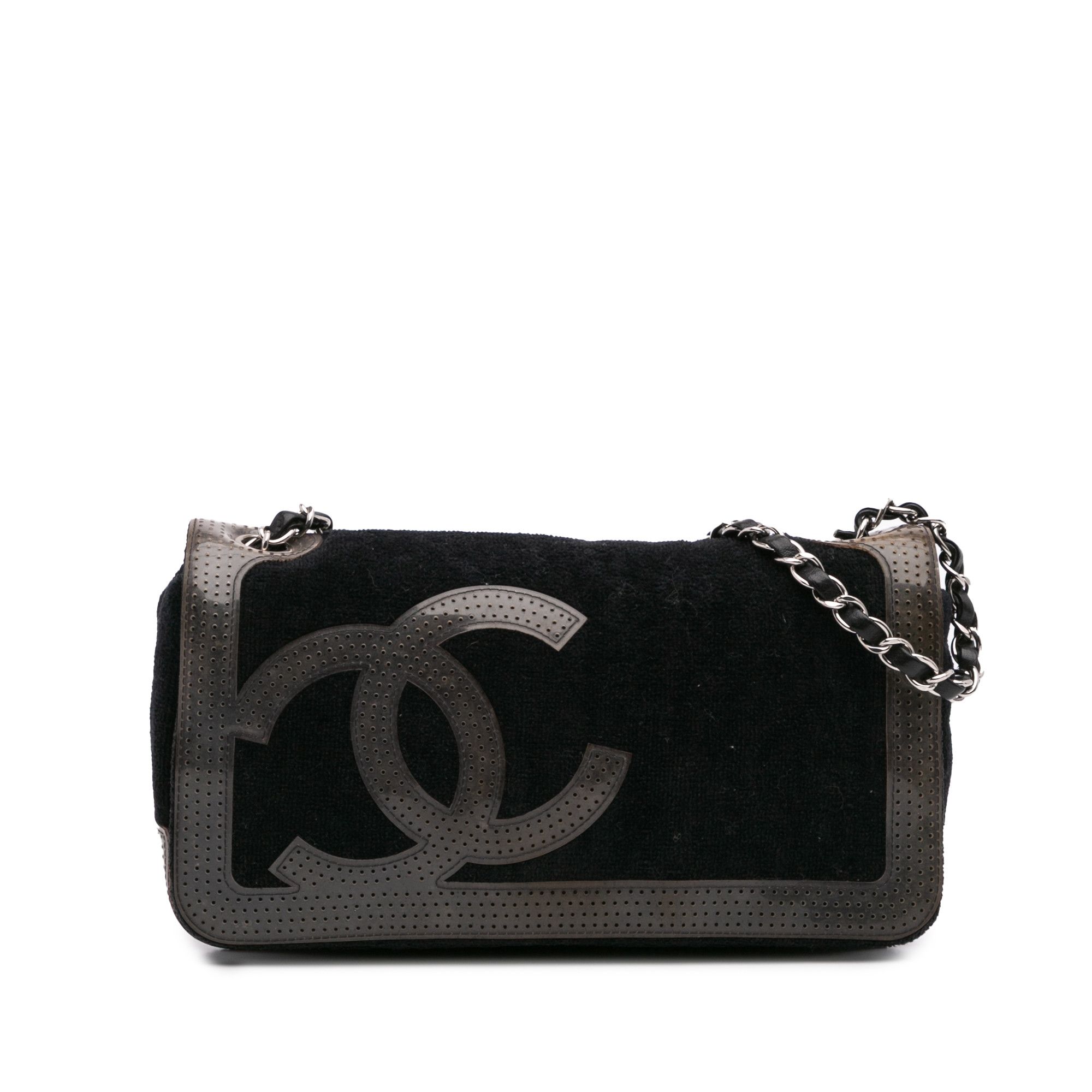 Chanel Terry Cloth Cc Sport Line Shoulder Bag in Black, Women's