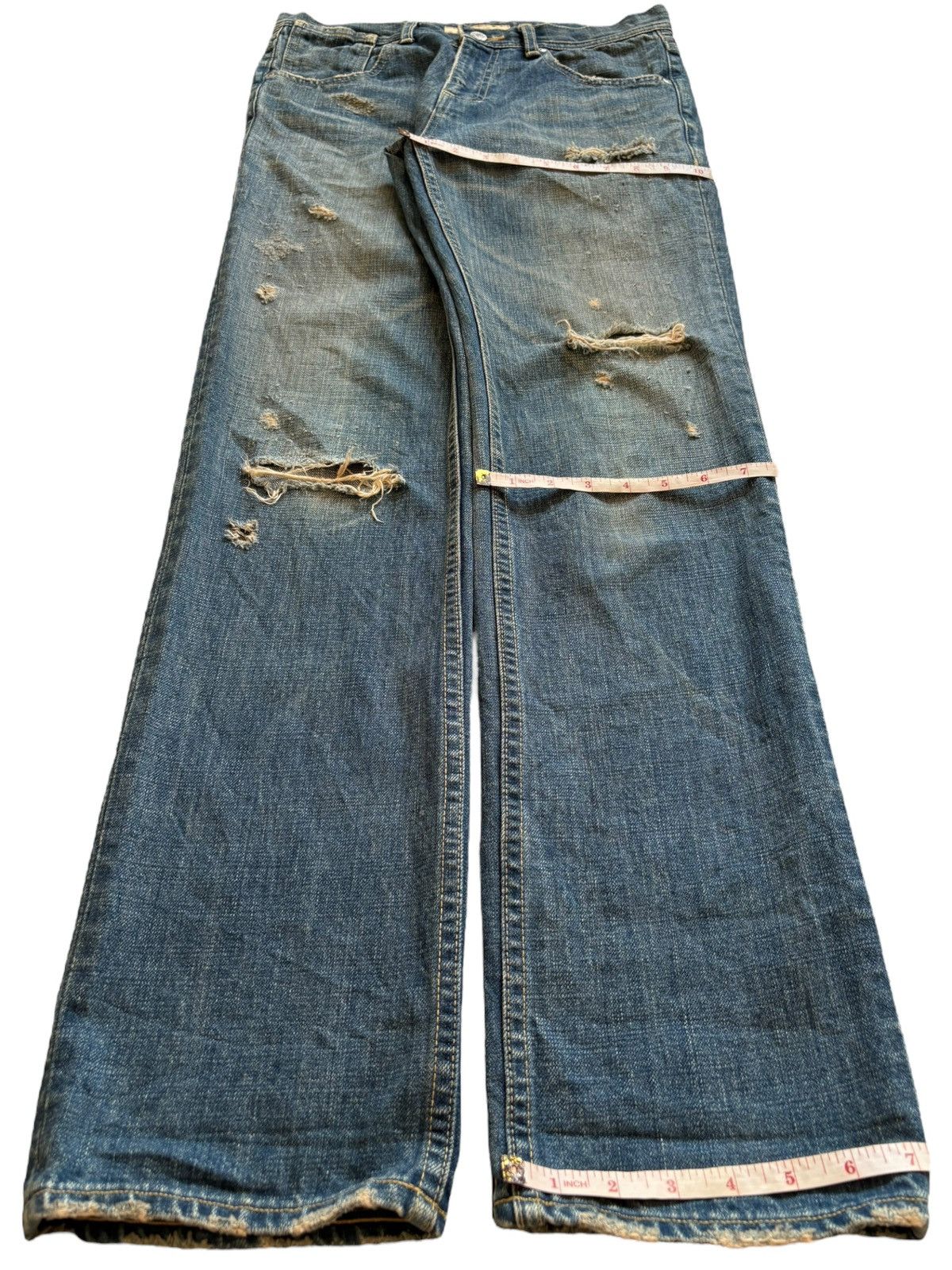 Japanese Brand Vintage Japanese Brand Mud Wash Distressed Ripped Jeans Size US 30 / EU 46 - 14 Thumbnail