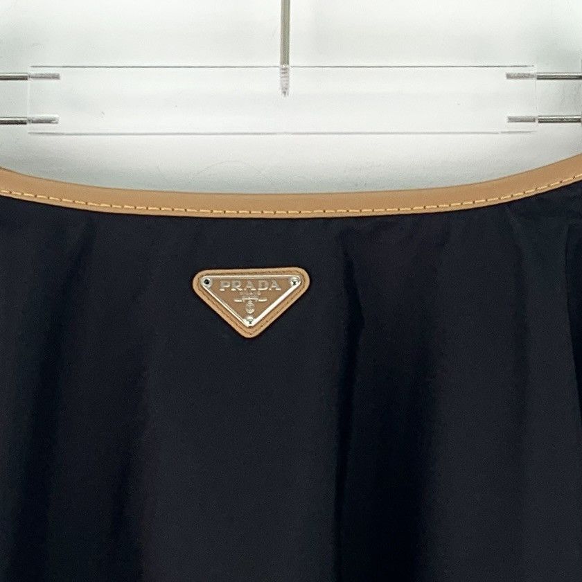 Prada Prada Black Triangle Logo Casual Flared Long Skirt K26WX Size 25" / US 0 / IT 36 - 5 Thumbnail
