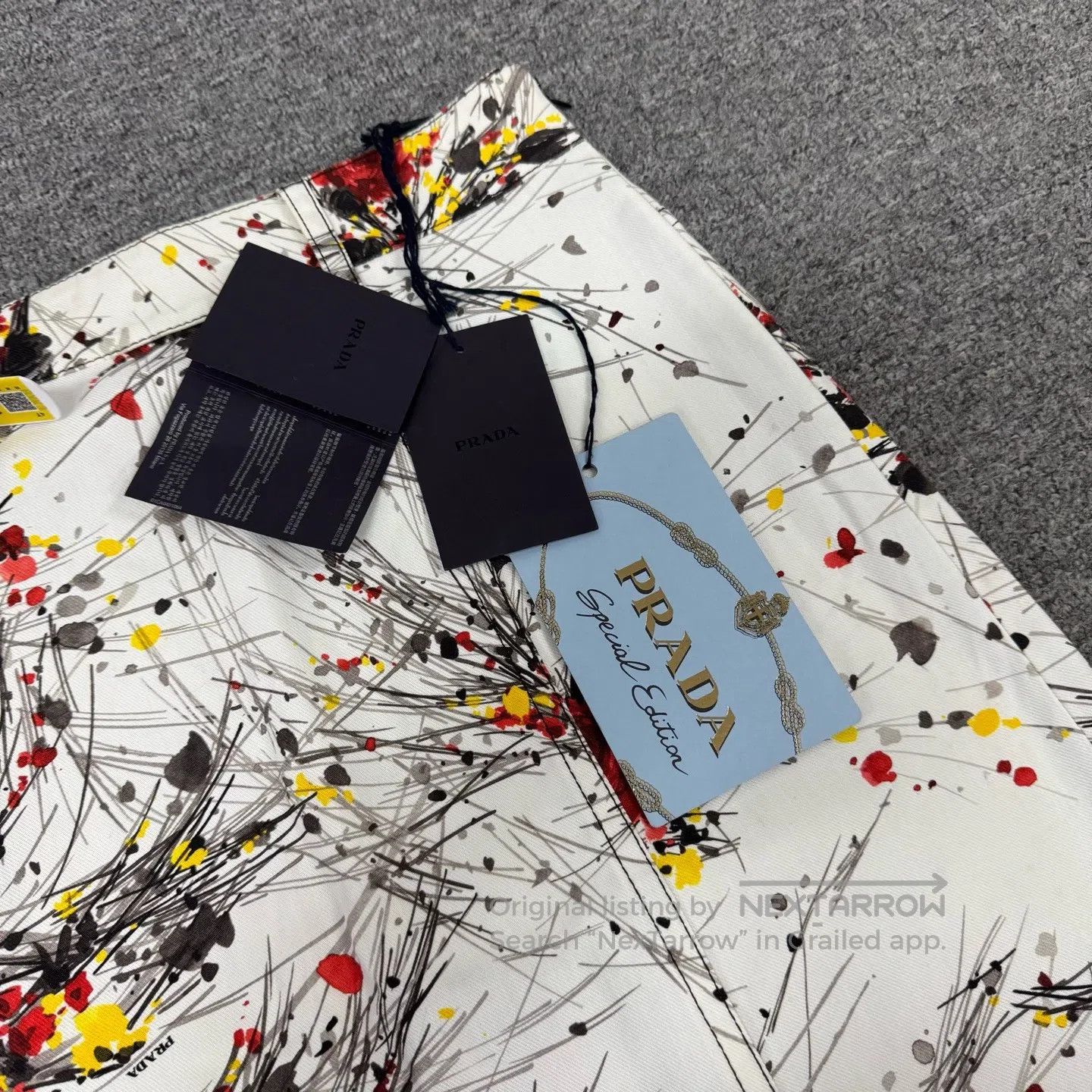Prada Prada size 44 Ink-painted rose print A-line half-skirt| Size 28" / US 6 / IT 42 - 4 Thumbnail