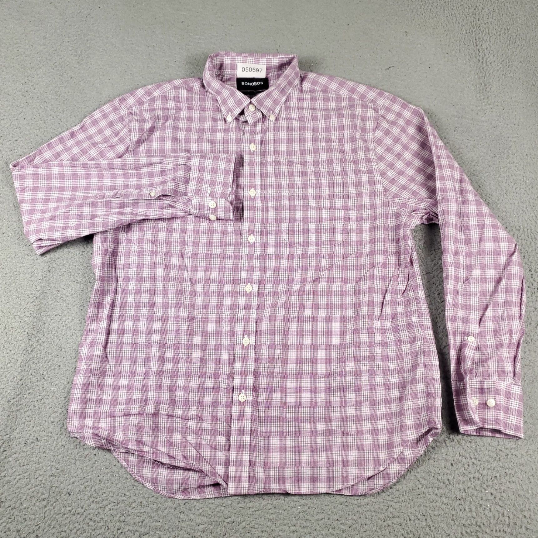 Bonobos VINTAGE Bonobos Shirt Mens Large Purple Plaid Button-Up Long Sleeve Size US L / EU 52-54 / 3 - 2 Thumbnail