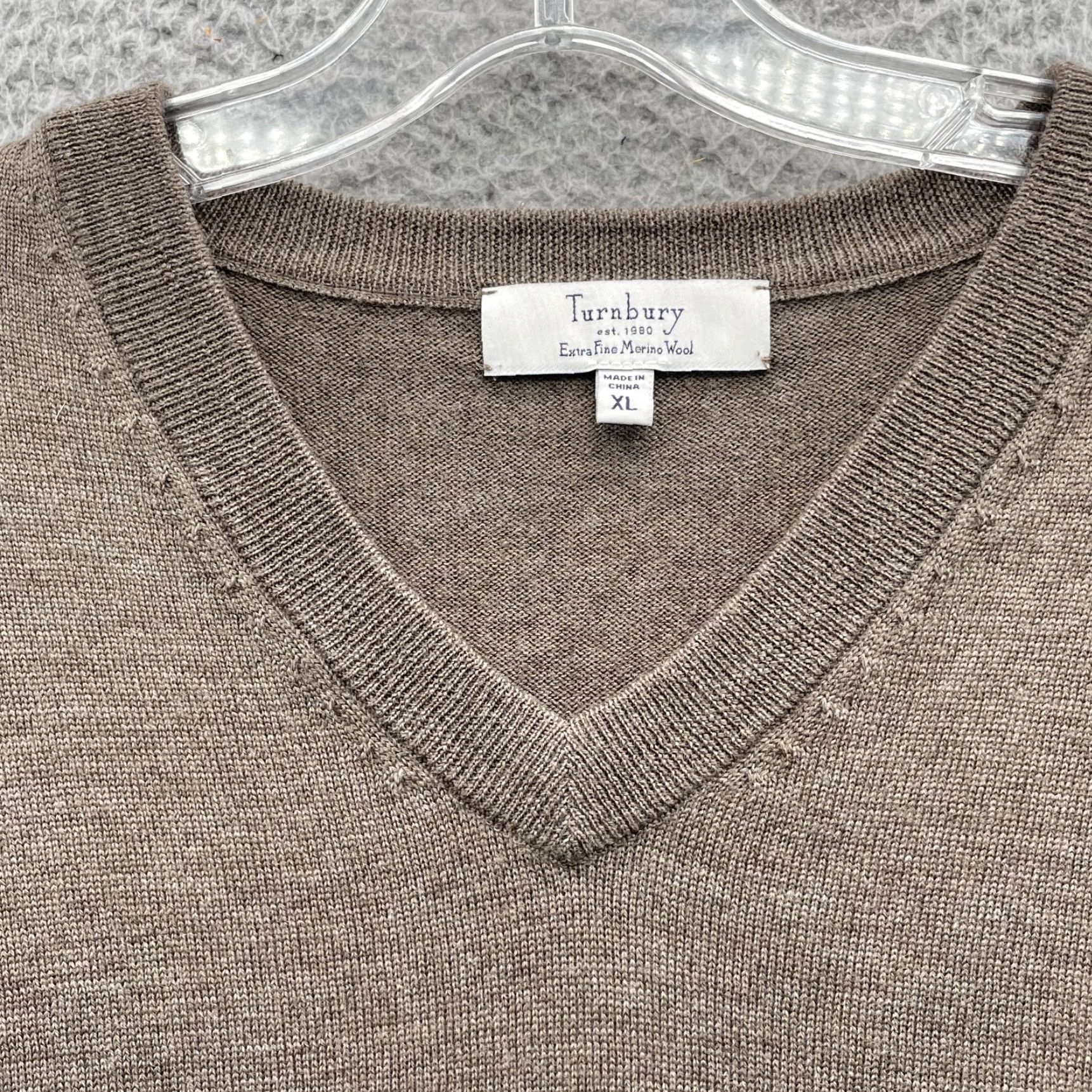Vintage Turnbury Merino Wool Sweater Men's XL Beige V-Neck Corpcore Academia Size US XL / EU 56 / 4 - 4 Thumbnail