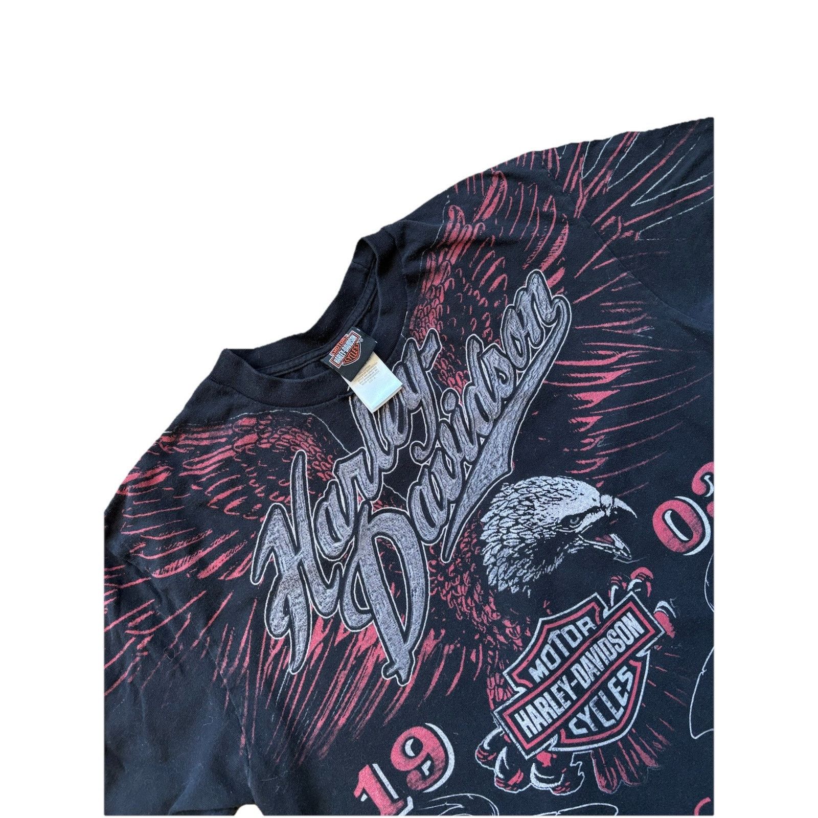 Harley Davidson VTG 90s Harley Davidson Motorcycle Eagle Black Shirt XL WI Size US XL / EU 56 / 4 - 3 Thumbnail