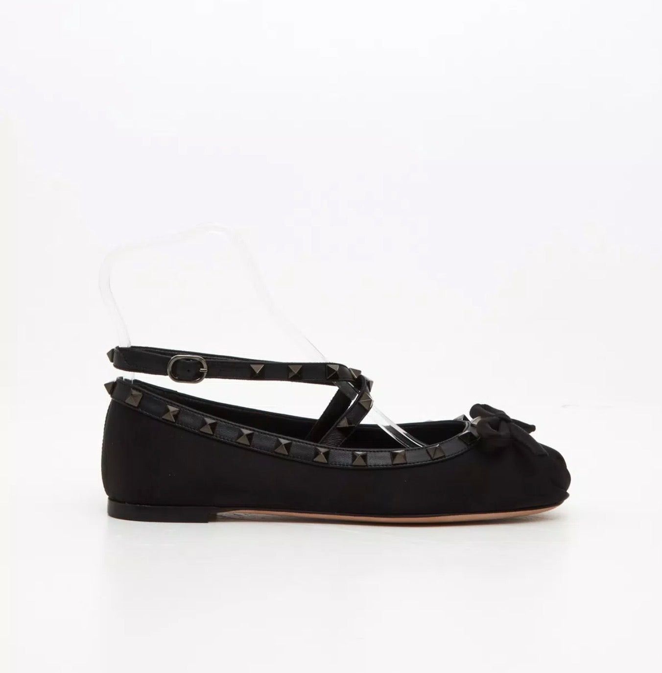 Valentino Rockstud satin ballerina Flats SIZE 40.5