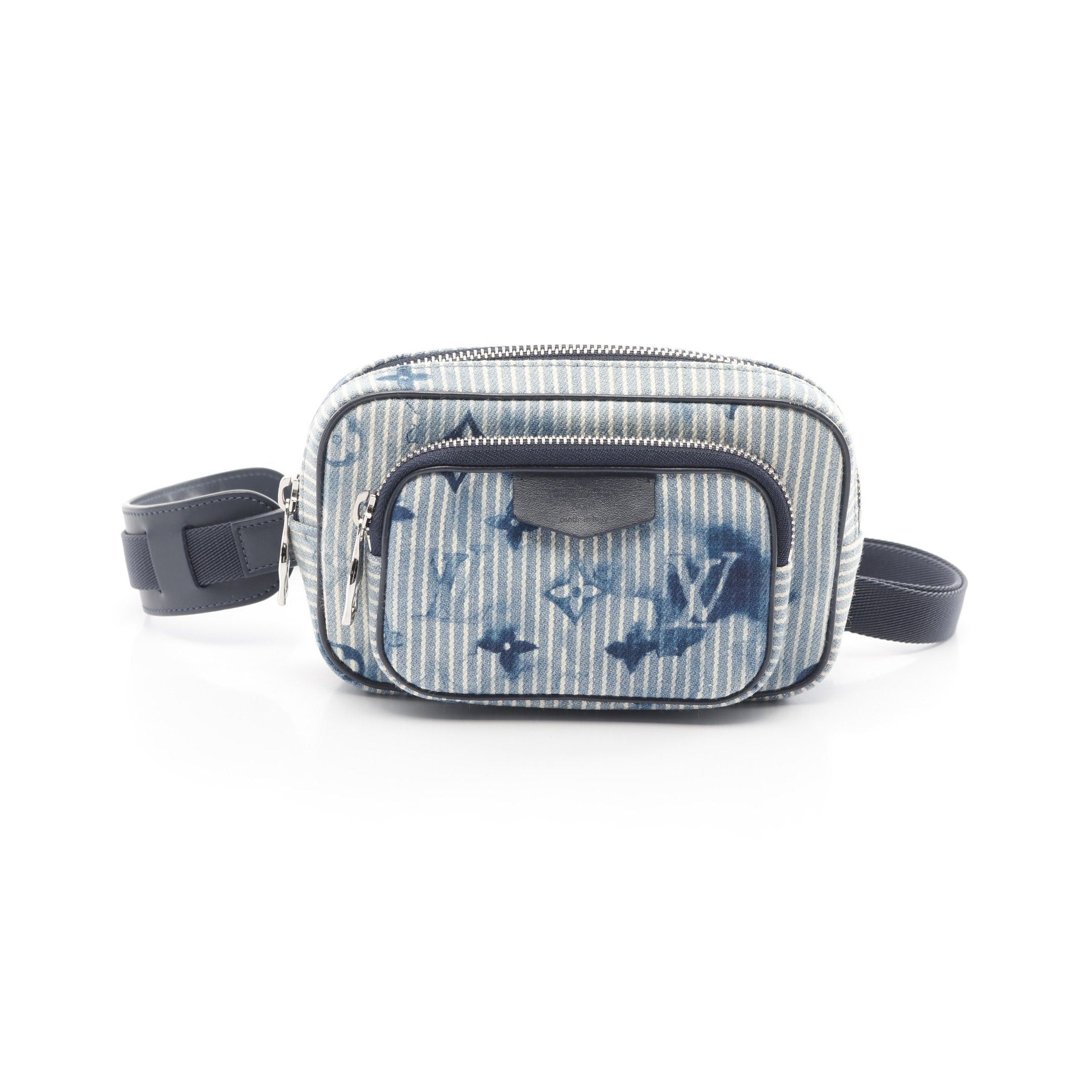 Louis Vuitton Louis Vuitton Outdoors Pochette Hickory Stripe Watercolor Summer Collection Body Bag Canvas Leather Light Blue Navy Size ONE SIZE - 1 Thumbnail