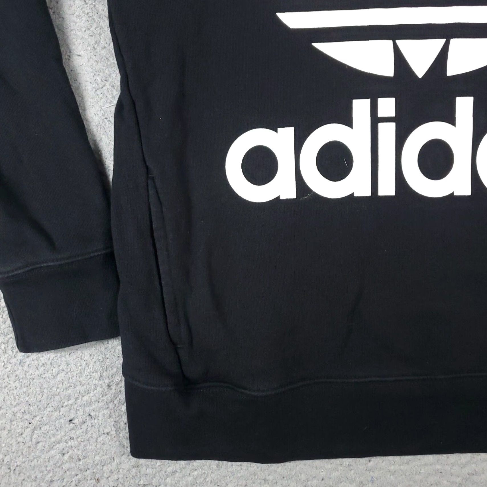 Adidas VINTAGE adidas Hoodie Women's Medium Black Casual Pullover Sweatshirt 90s Logo Size M / US 6-8 / IT 42-44 - 4 Thumbnail