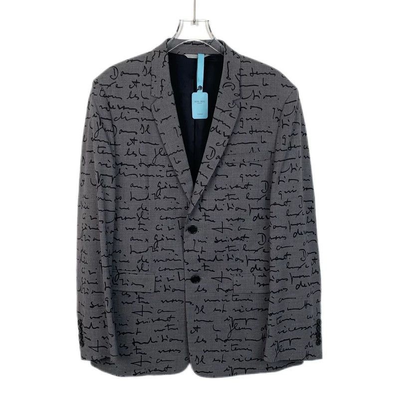 Dior Dior Gray logo letter cursive full print wool V-neck single Size 46R - 1 Thumbnail