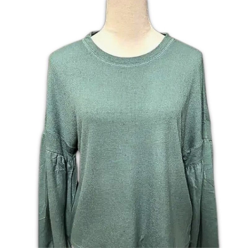 Other Weatherproof Vintage Top Waffle Knit Bishop Sleeve Green NWT Size S / US 4 / IT 40 - 3 Thumbnail