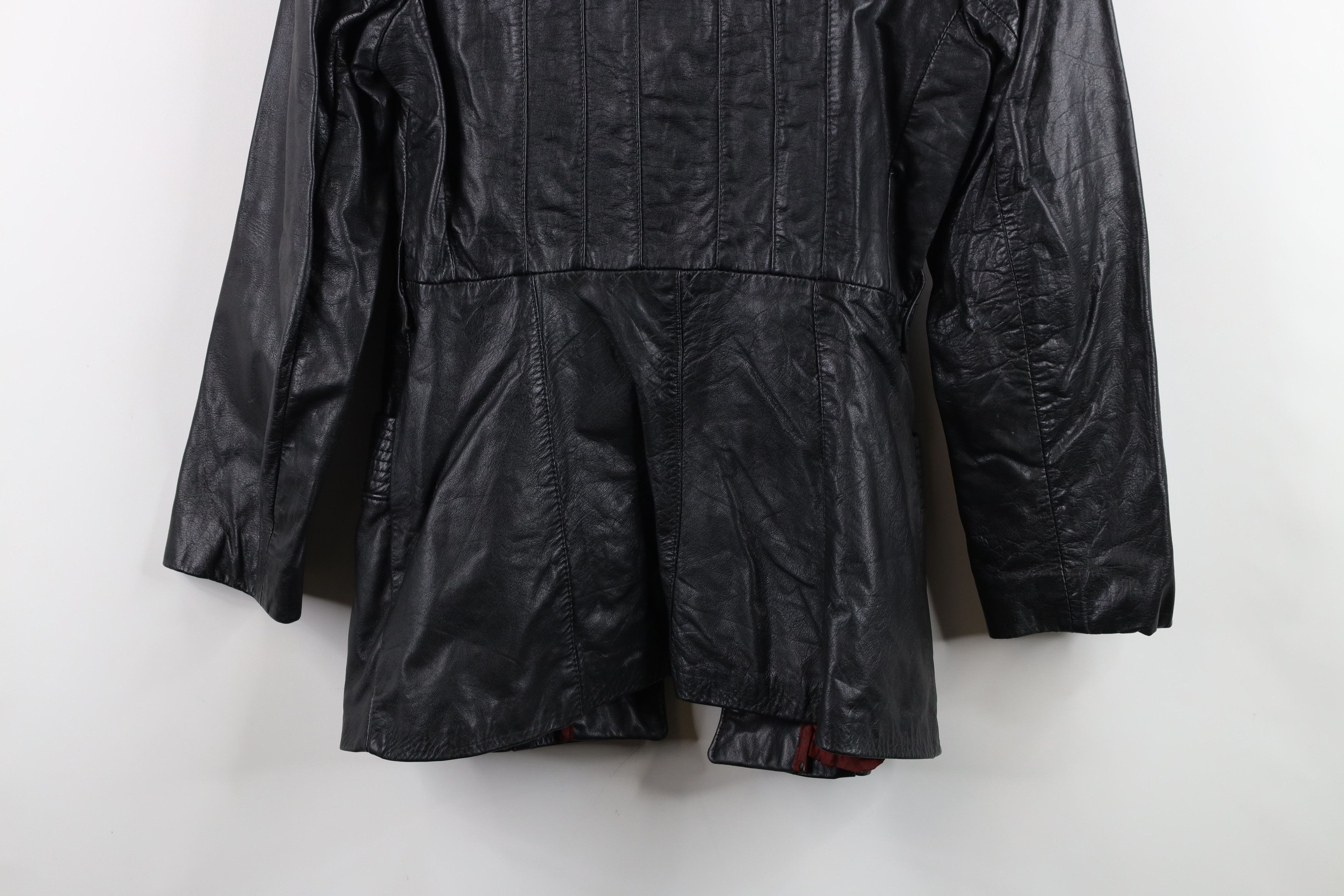 Vintage Vintage 70s Streetwear Button Collared Leather Jacket Black Size L / US 10 / IT 46 - 13 Thumbnail