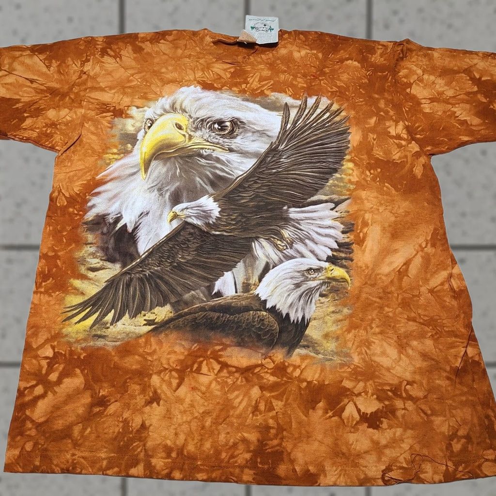 Vintage VINTAGE Back to Earth Eagle Collage T-Shirt XL Orange 90's Size US XL / EU 56 / 4 - 1 Thumbnail