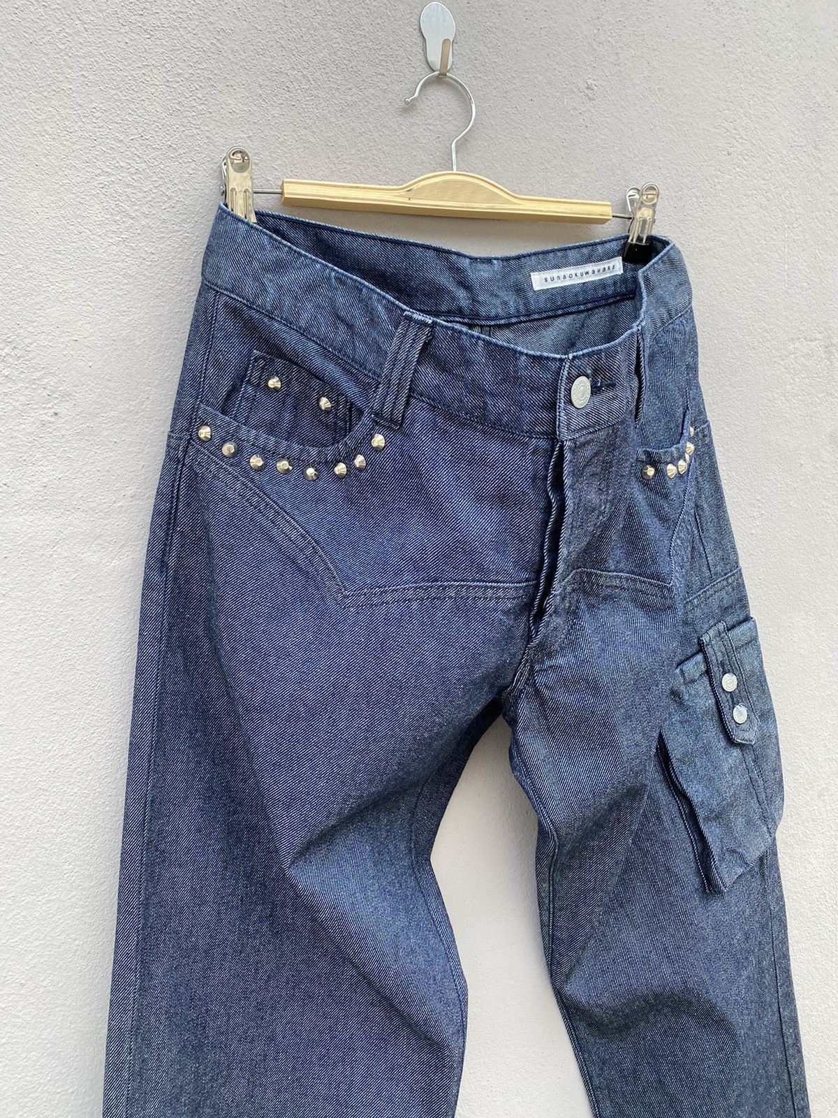 Issey Miyake SUNAO KUWAHARA by Issey Miyake Cargos Studded Indigo Jeans Size US 34 / EU 50 - 3 Thumbnail