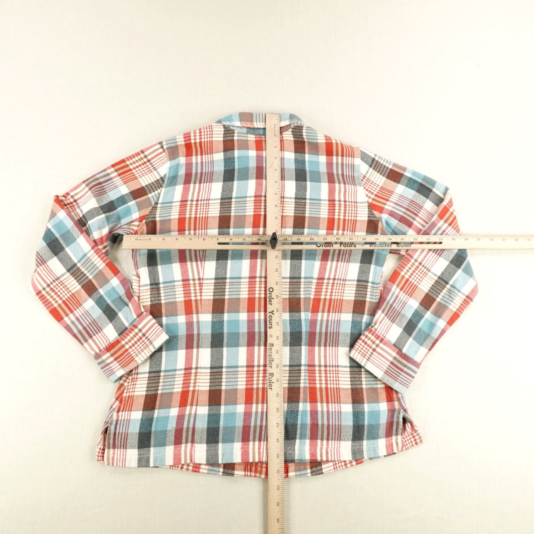 Patagonia Patagonia Shirt Women 10 Red Blue Plaid Long Sleeved Fjord Flannel Button Up Top Size L / US 10 / IT 46 - 7 Thumbnail