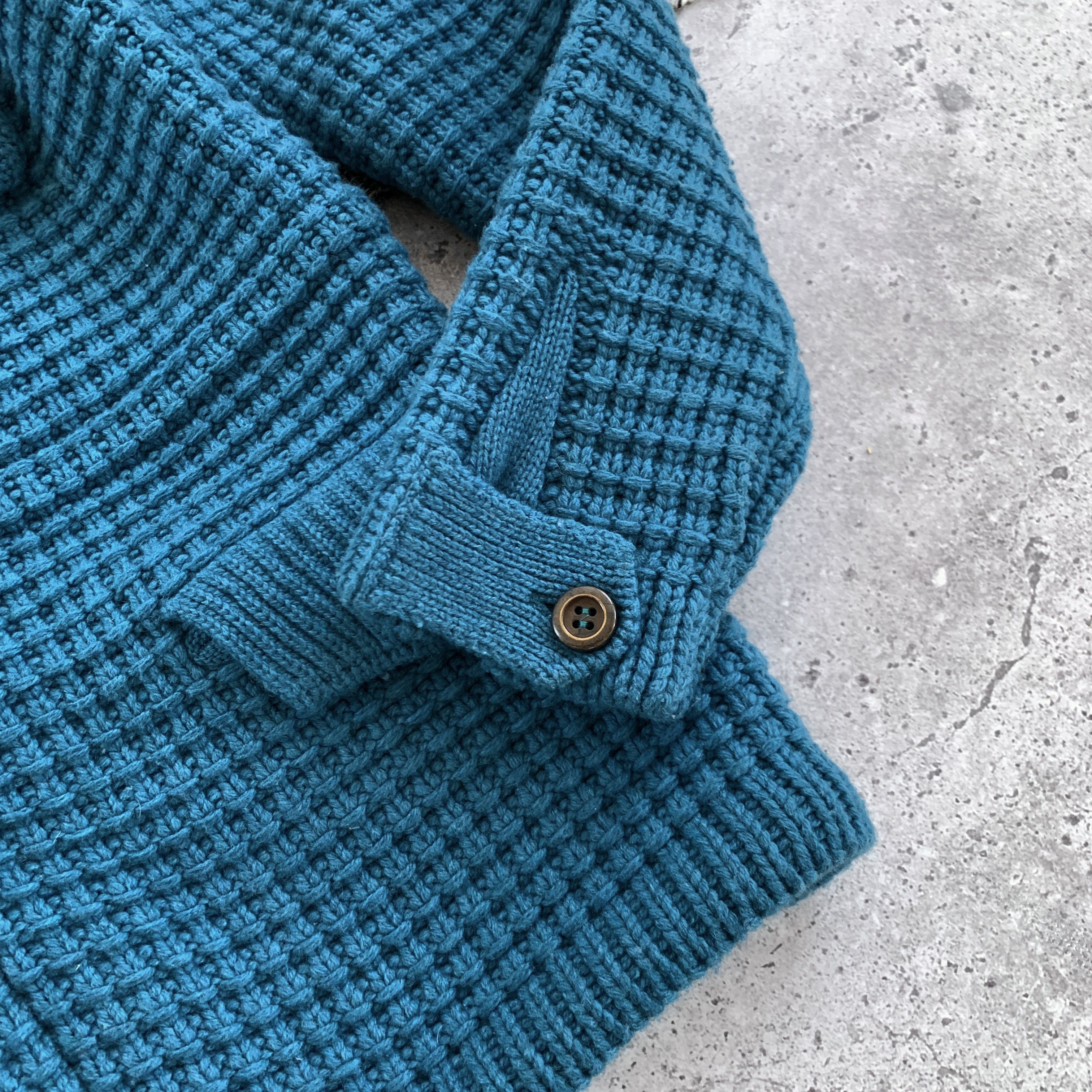 Bark BARK RARE Designer Knitted Heavy Military Blue Jacket Size US M / EU 48-50 / 2 - 12 Thumbnail