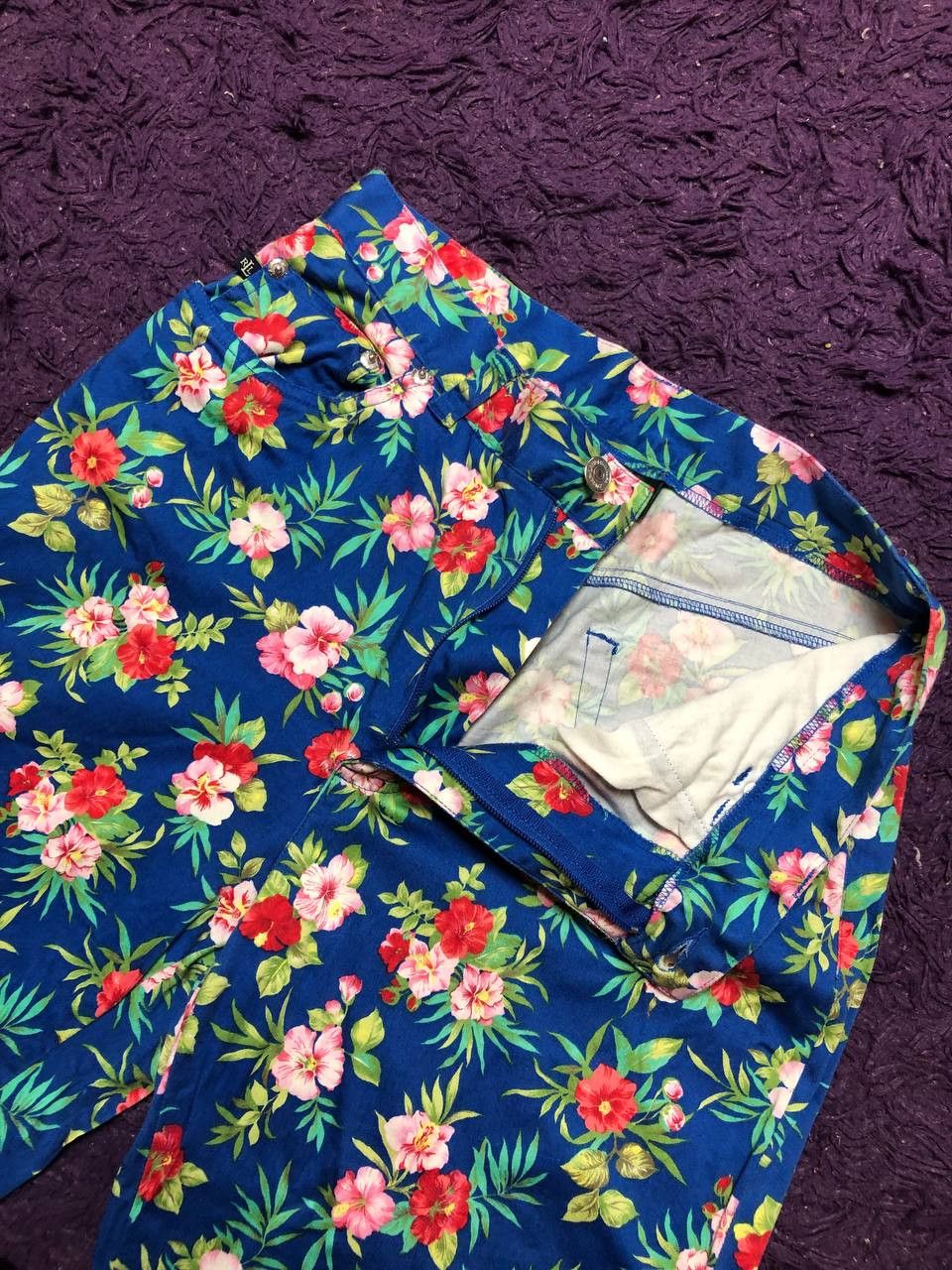 Lauren Ralph Lauren streetwear blue pants print flowers Lauren Ralph Lauren Y2K Size 30" / US 8 / IT 44 - 8 Thumbnail