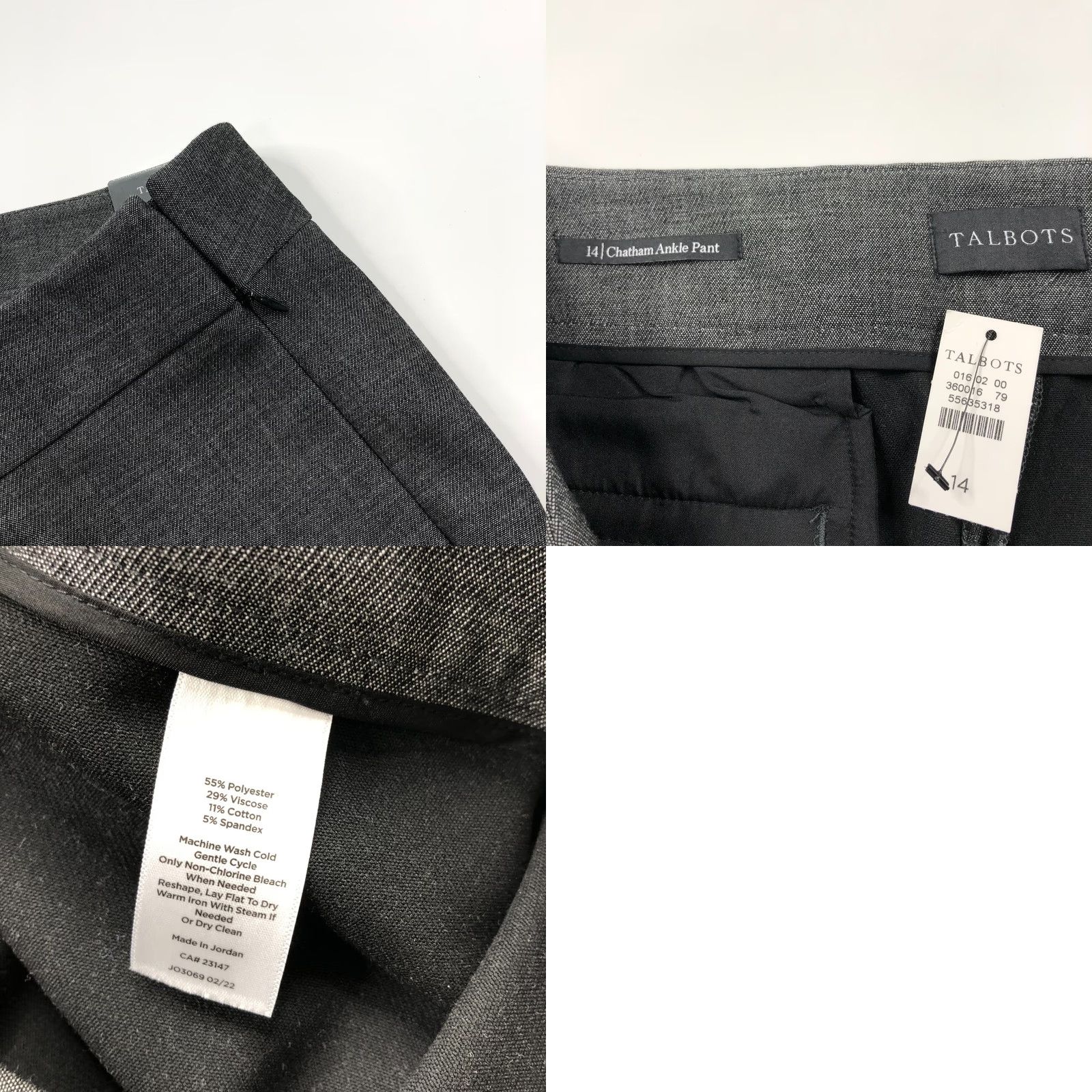 Talbots Talbots Chatham Ankle 14 NEW (Fit 37W 29L) Women High Rise Dress Pants Gray Size 36" / US 14 / IT 50 - 8 Thumbnail