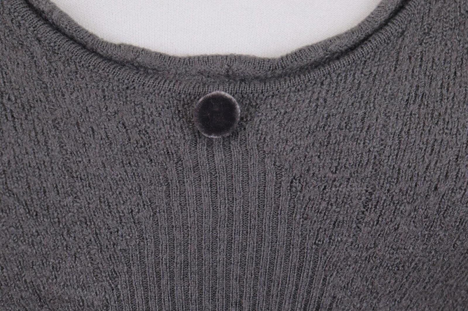 Designer High Use Gray Relaxed Wool Asymmetrica Blouse Top Size S Size S / US 4 / IT 40 - 4 Thumbnail