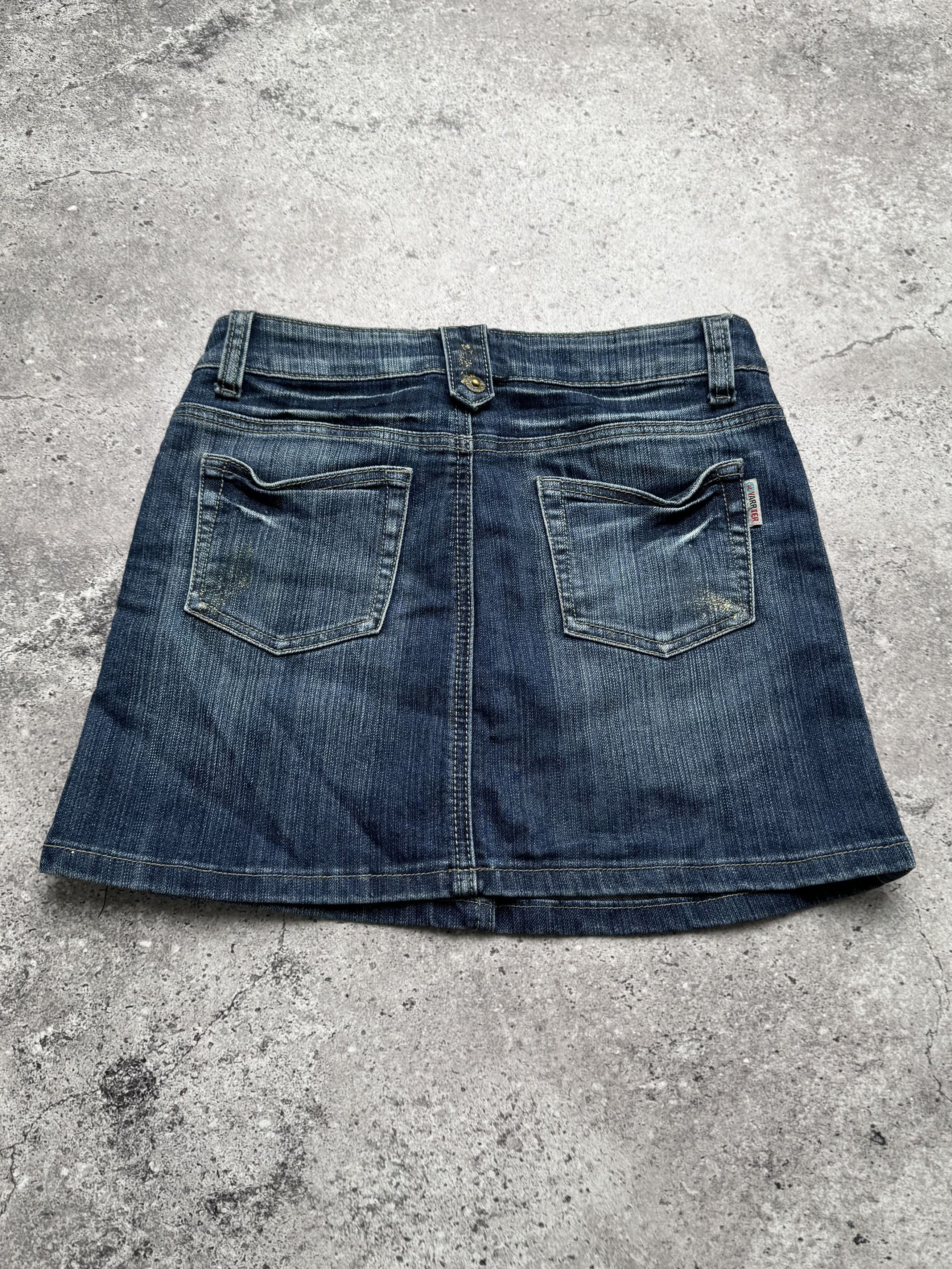 Vintage Vintage Denim Mini Skirt C2(V493)(E8) Size 25" / US 0 / IT 36 - 4 Thumbnail