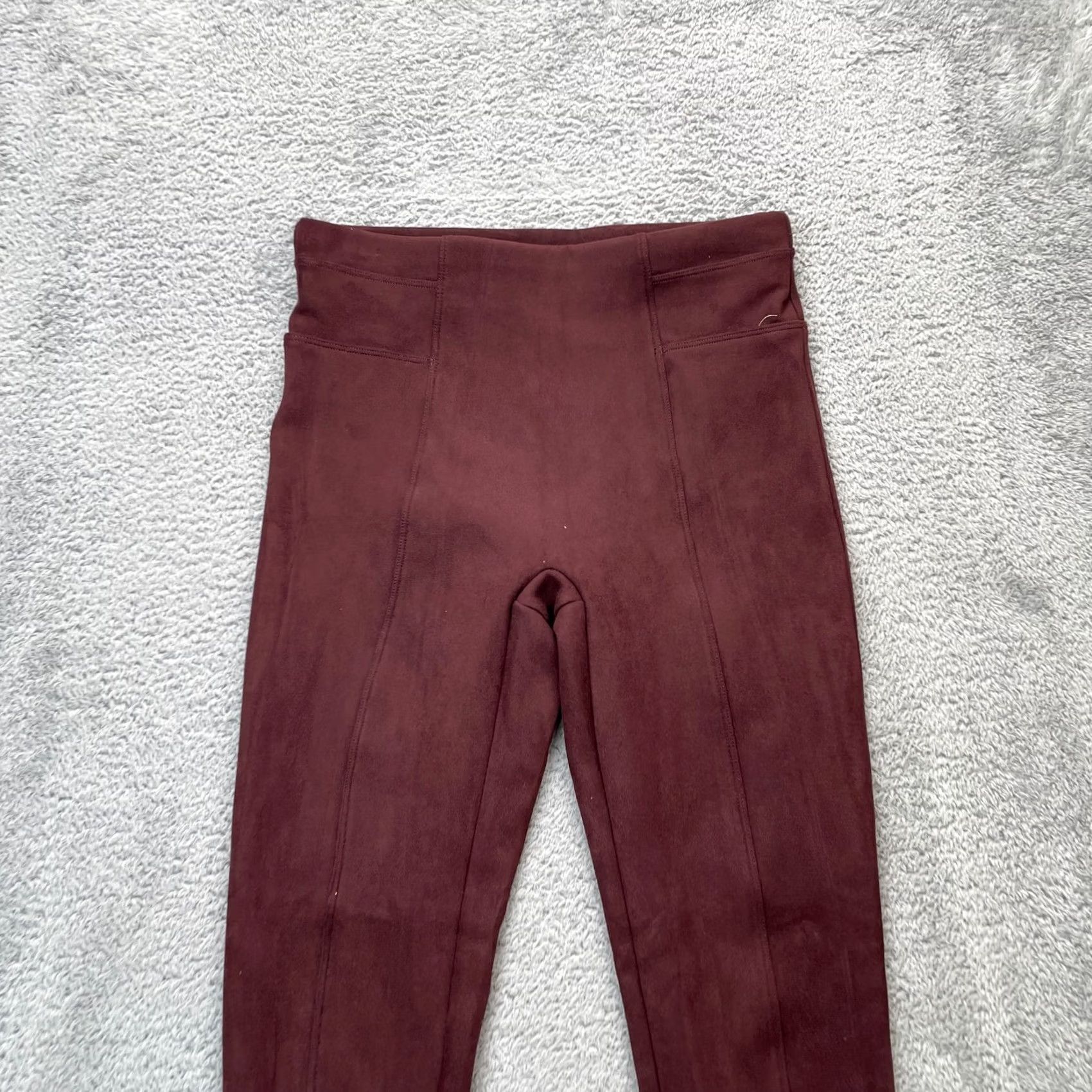 Spanx Spanx Leggings Womens Small Red Faux Suede Stretch Skinny Leg Slimming Workout Size 28" / US 6 / IT 42 - 5 Thumbnail