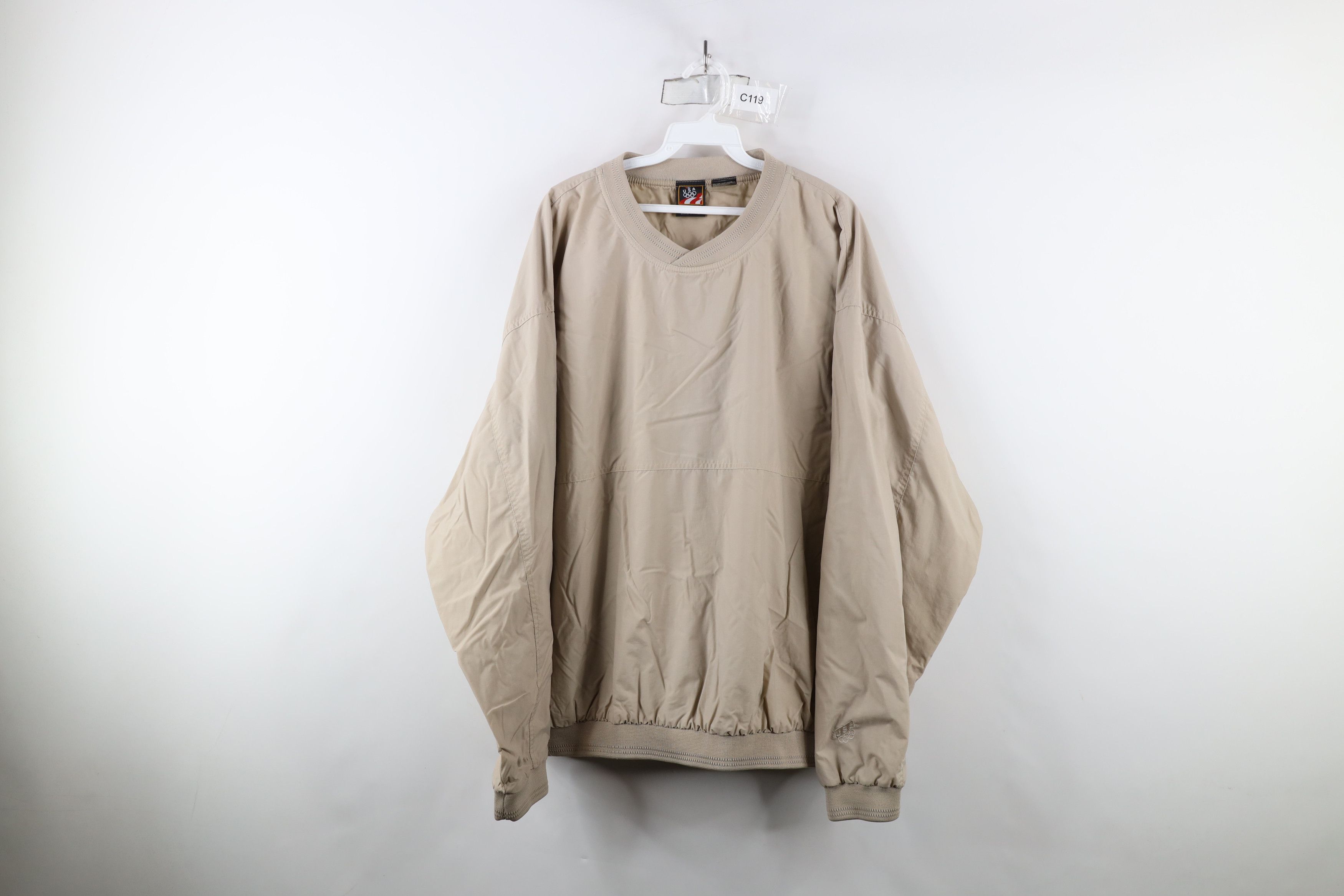 Vintage Vintage 90s USA Olympics Pullover Windbreaker Jacket Beige Size US XL / EU 56 / 4 - 1 Thumbnail