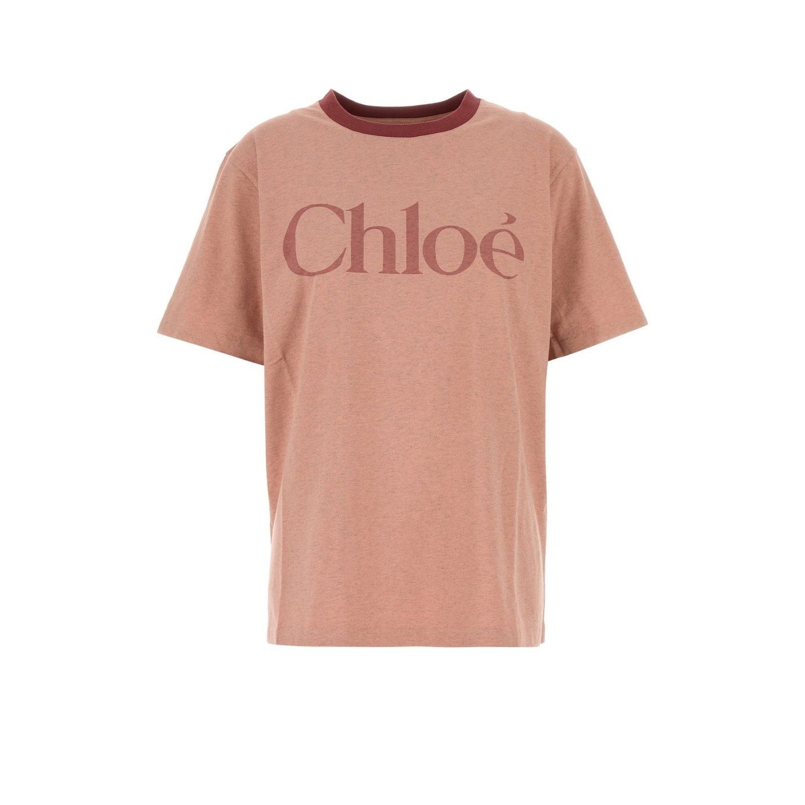 CHLOE Melange Dark Pink Cotton T-shirt New & Authentic (Wome
