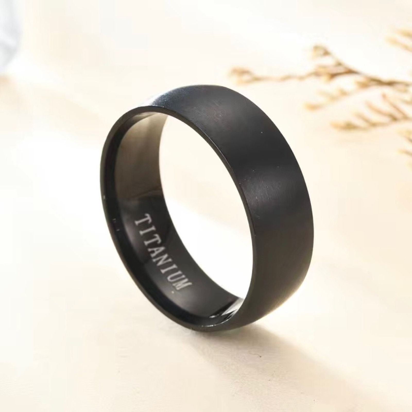 Jewelry Men’s matte frosted titanium steel band ring NWT 12 Size ONE SIZE - 2 Thumbnail