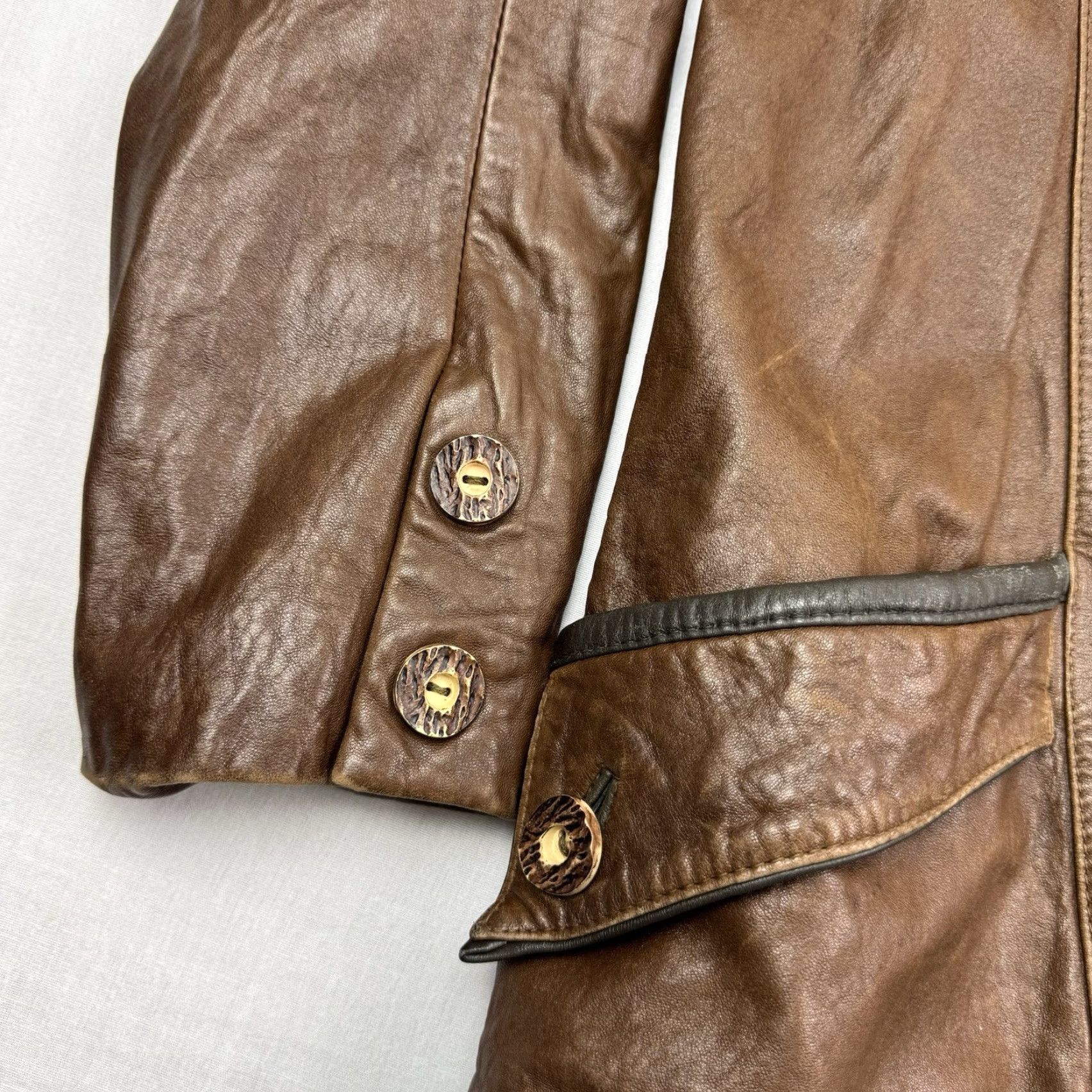 Vintage VINTAGE Toskana Leather Jacket Men Jacket L Brown Bomber 80s 90s Styled Size US L / EU 52-54 / 3 - 2 Thumbnail