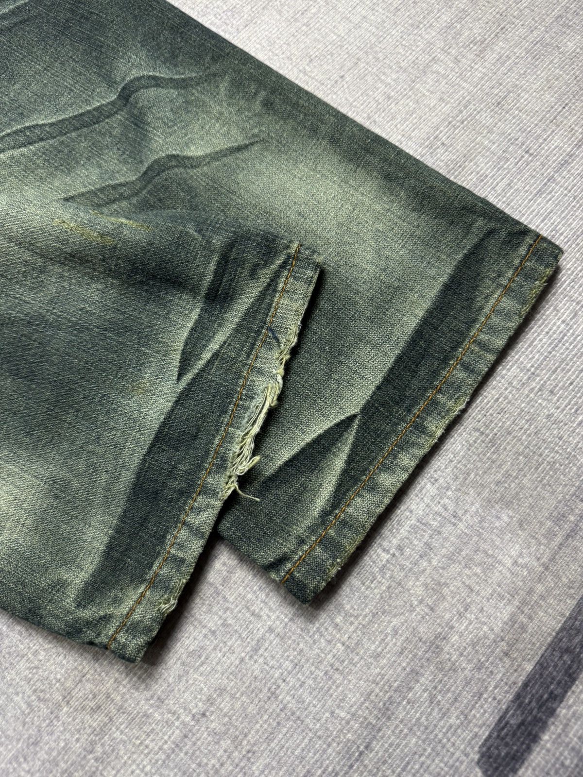 Tornado Mart DDONG SSAN TORNADO STYLE DENIM BUKAN PANTS Size US 35 - 8 Thumbnail