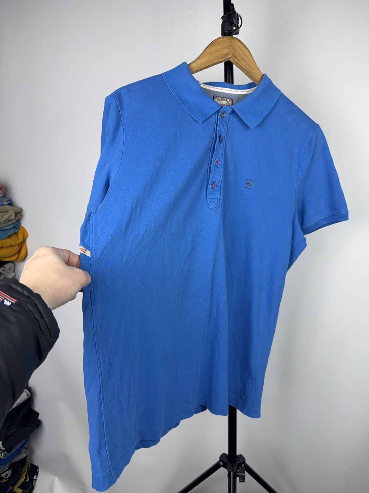 Diesel Retro 00s Diesel Blue Slim Fit Polo Shirt Workwear Logo XL Size US XL / EU 56 / 4 - 2 Thumbnail