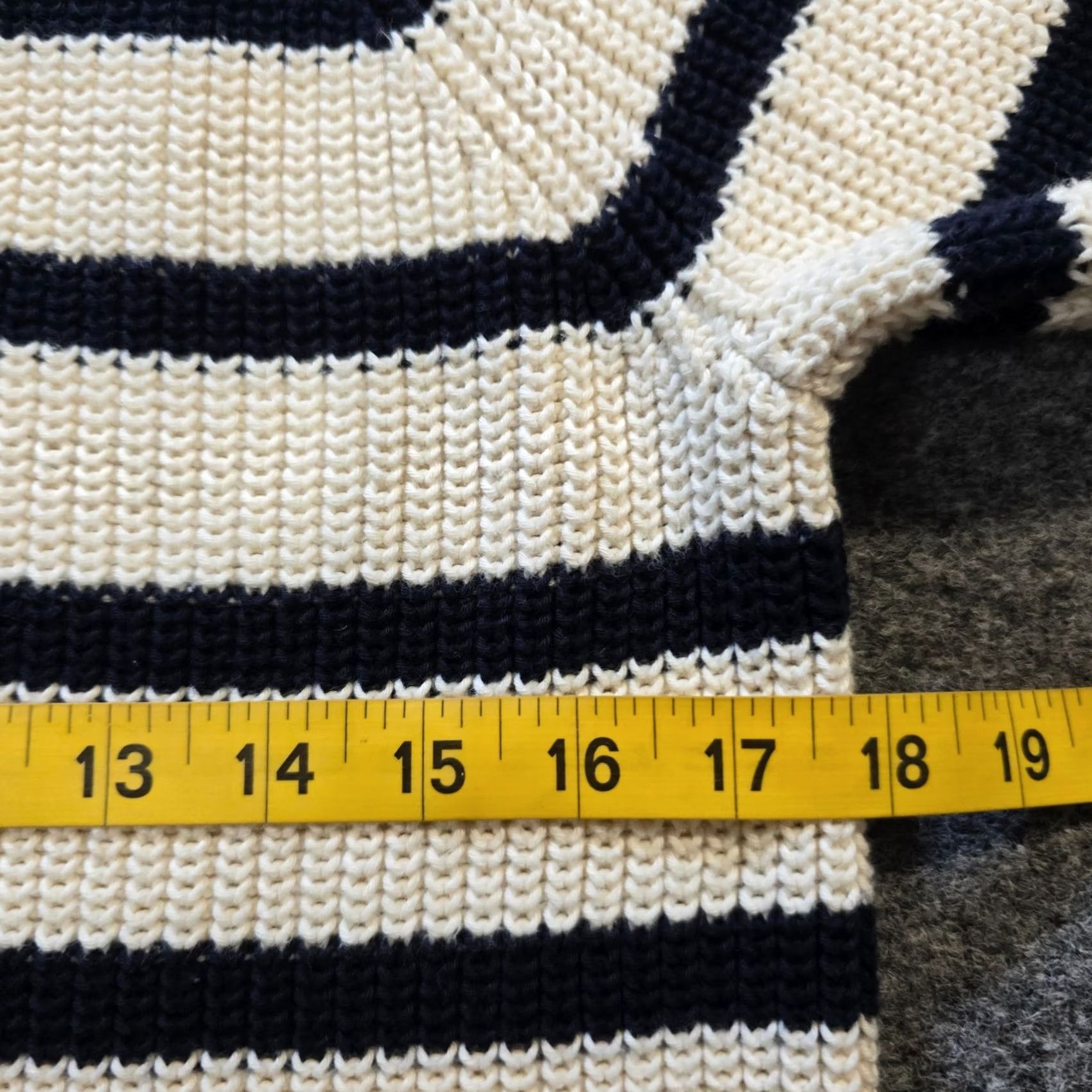 Talbots Talbots Sweater Womens Size M Petite White Blue Striped Nautical Preppy Pullover Raglan Sleeve Mock Neck Knit Cotton Regular Knit Pattern Striped Size M / US 6-8 / IT 42-44 - 5 Thumbnail