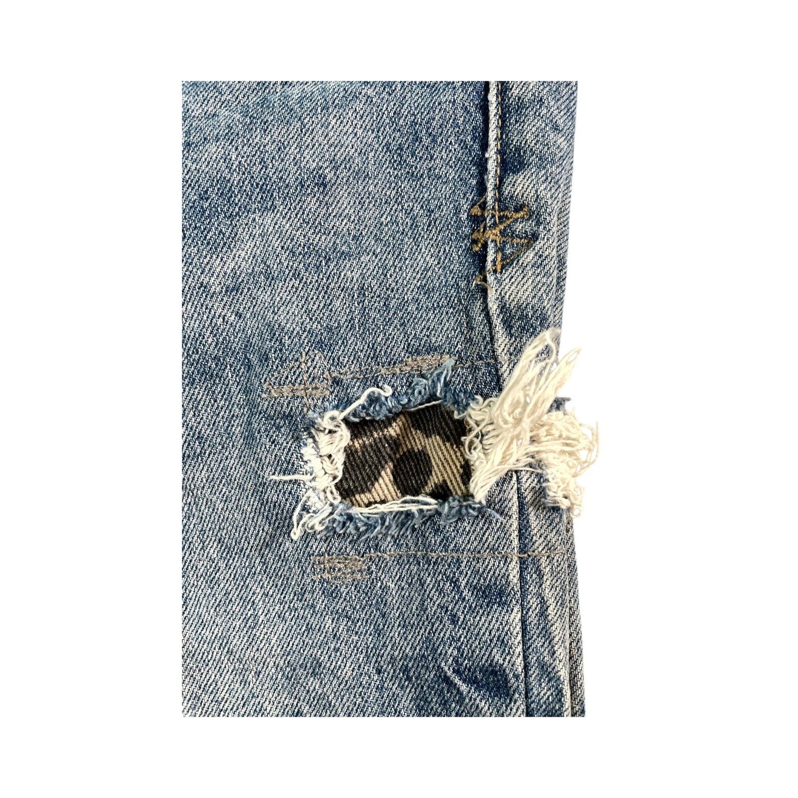 Ksubi Ksubi "Cheetah Patchwork" Light Wash Jeans Size US 30 / EU 46 - 5 Thumbnail