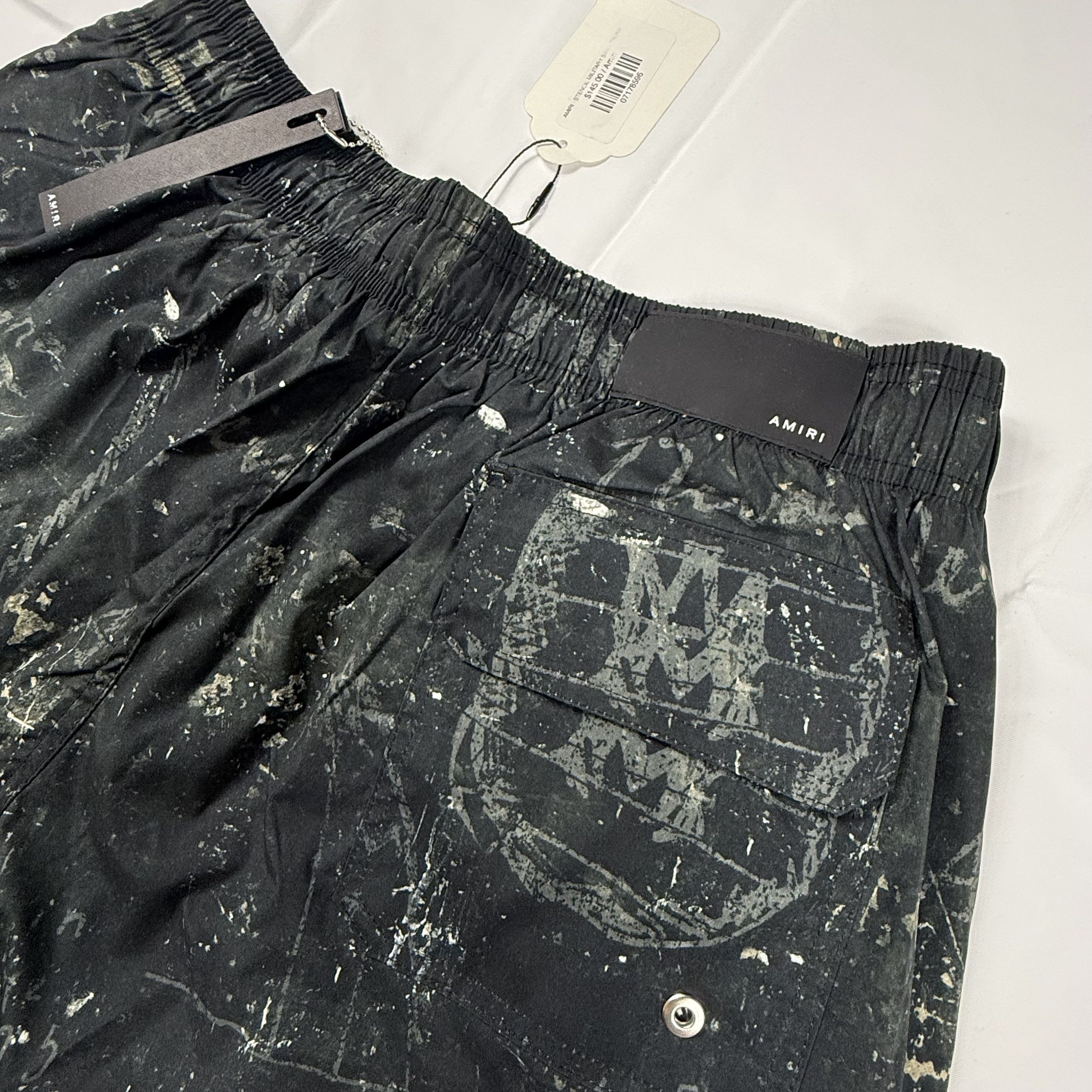 Amiri Amiri Stencil Military Swim Trunks Black Mens 36 Size US 36 / EU 52 - 13 Thumbnail