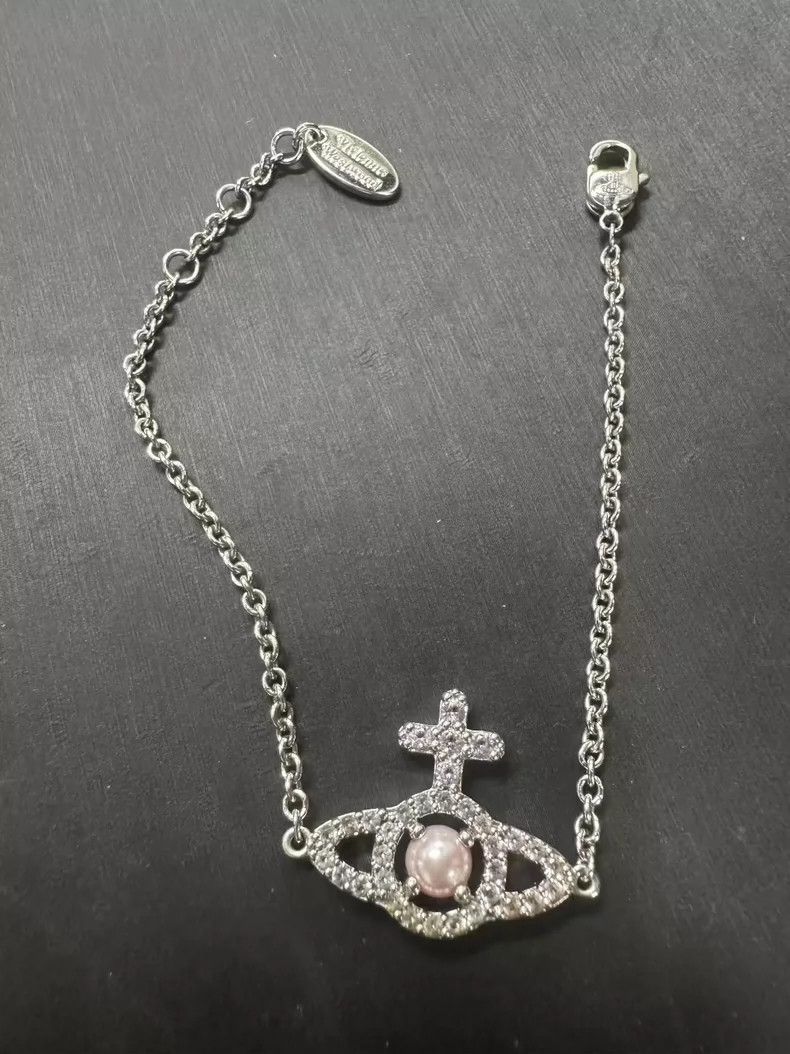 Vivienne Westwood Vivienne Westwood Pink Pearl Saturn Bracelet - dmc Size ONE SIZE - 1 Thumbnail