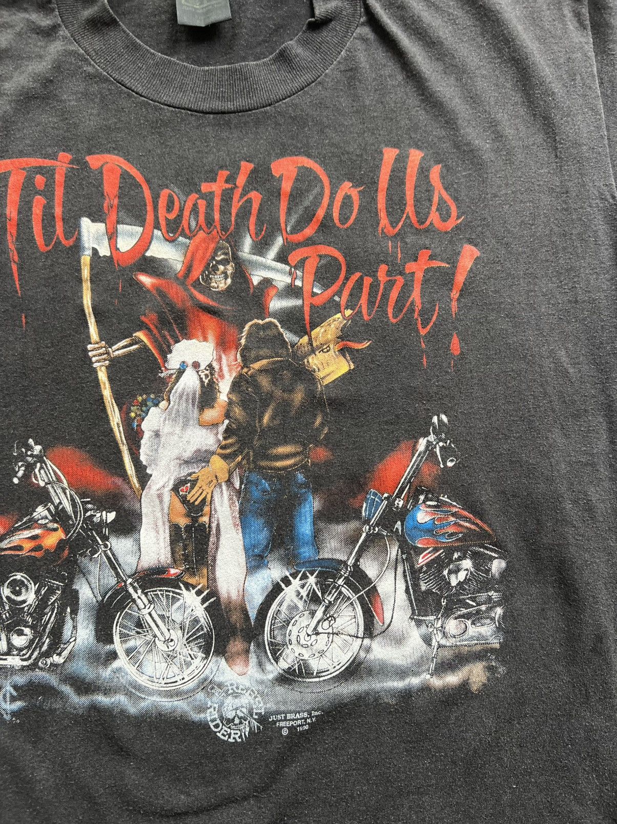 Vintage Mega Rare Vintage 1990 BIKER TIL DEATH DO US PART! 90’s Size US L / EU 52-54 / 3 - 5 Thumbnail