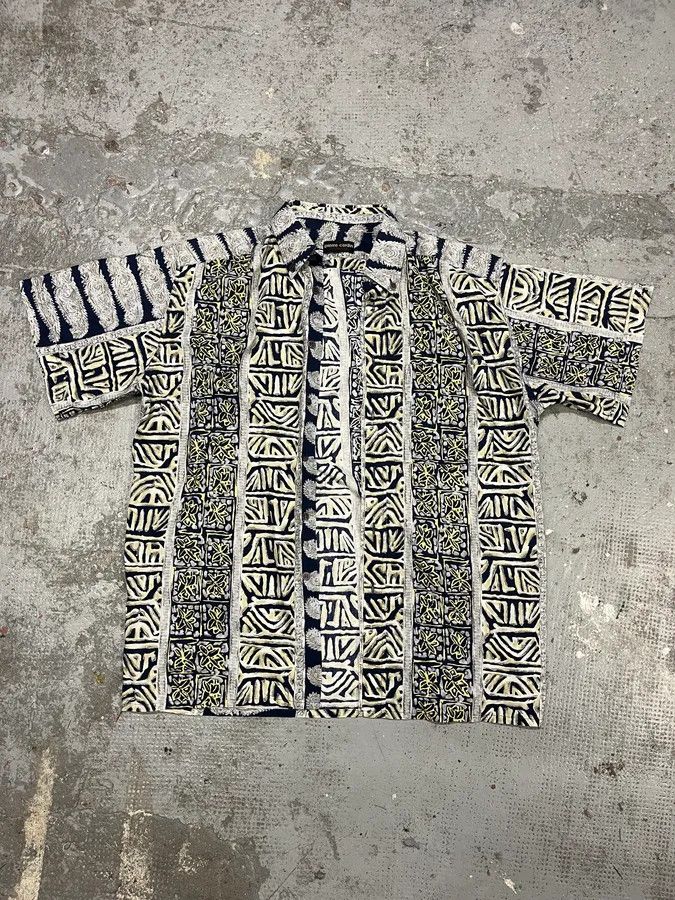 Designer × Pierre Cardin × Vintage Pierre Cardin Abstract Fantasy White & Blue shirt Size US M / EU 48-50 / 2 - 5 Thumbnail