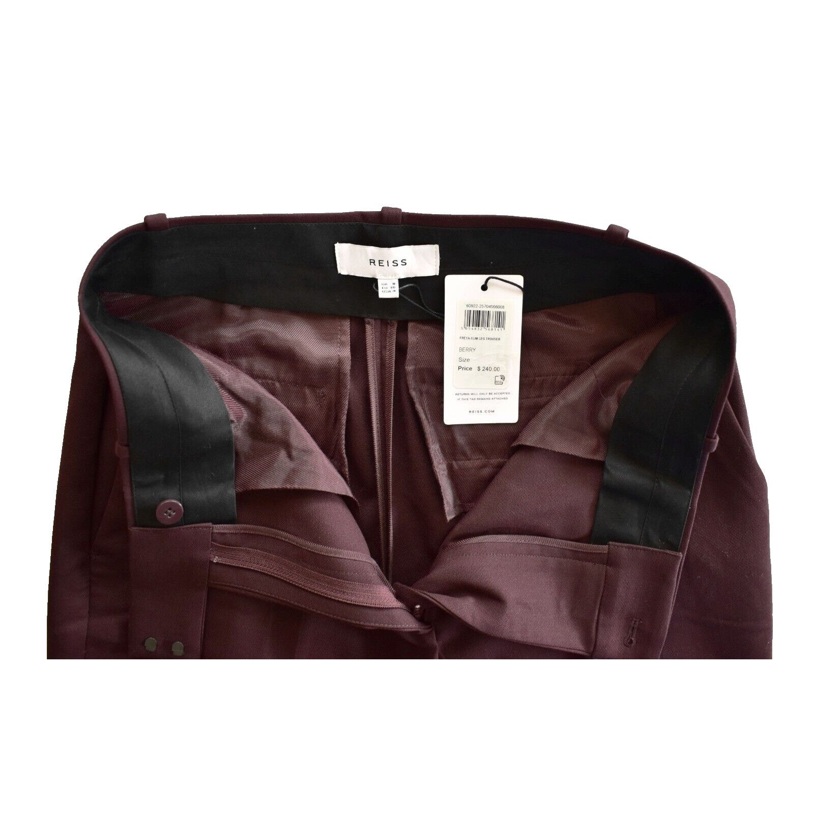 Reiss NWT REISS Berry Wool Frea-Slim Leg Trouser Pants Sz 4 $240 Size 27" / US 4 / IT 40 - 5 Thumbnail