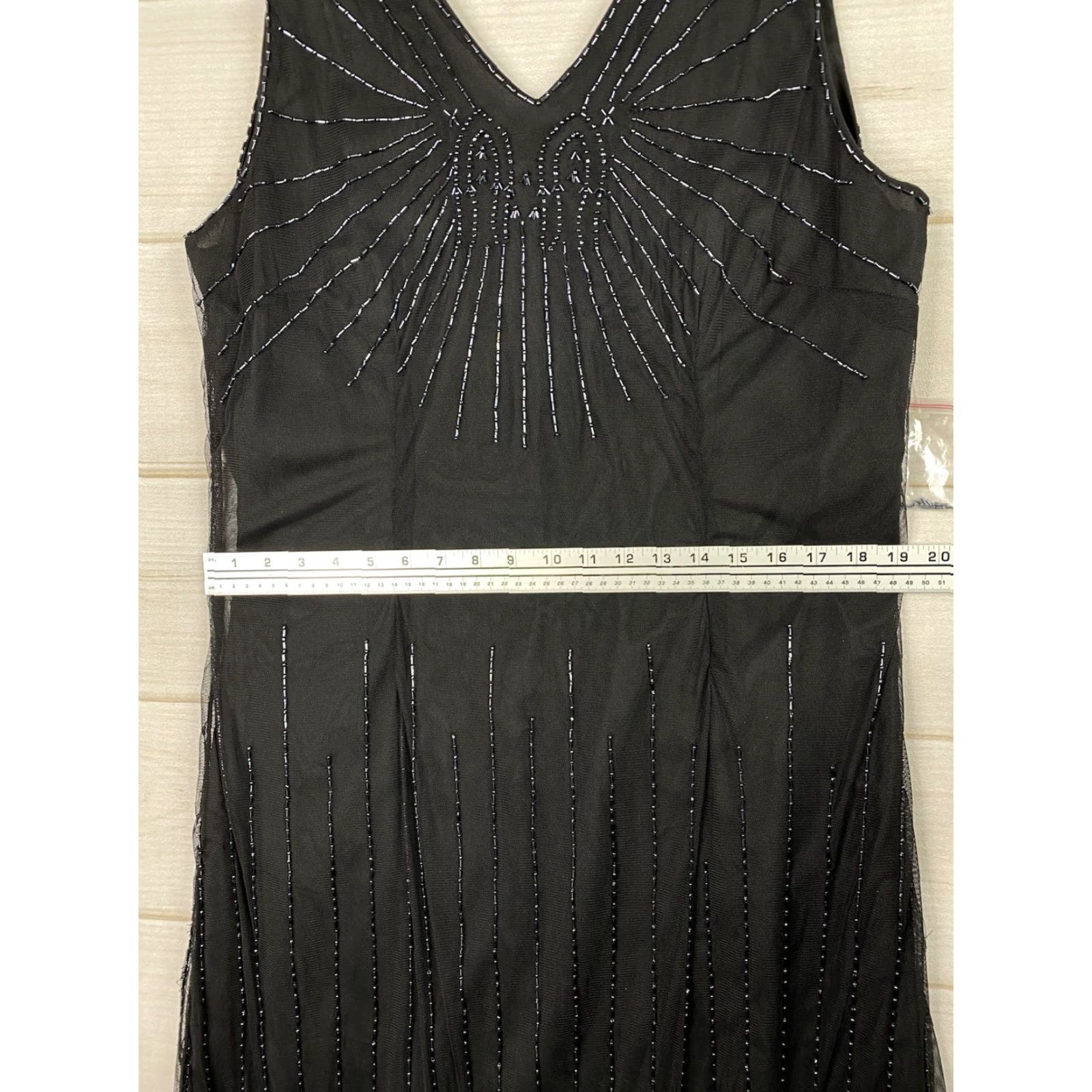 Vintage VINTAGE Phool Dress XL Black Beaded Overlay Lined Party 50's Retro Look Eveningwear Sheath Nylon NYLON NEW! Size XL / US 12-14 / IT 48-50 - 4 Thumbnail