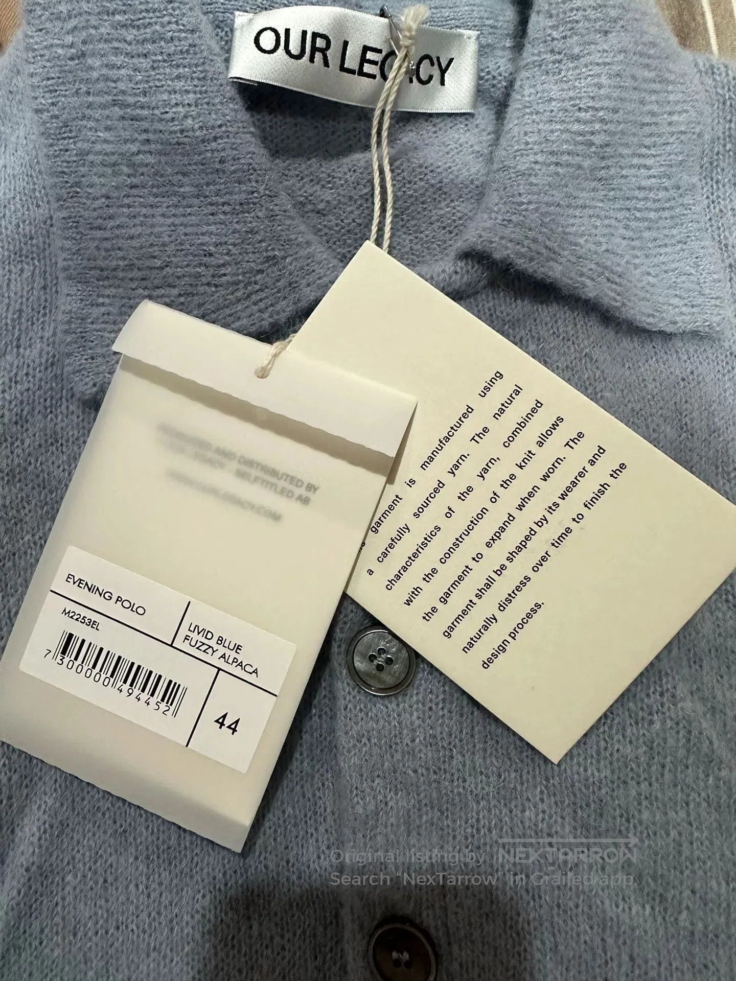 Our Legacy our legacy baby blue knit cardigan for men. Size US M / EU 48-50 / 2 - 4 Thumbnail