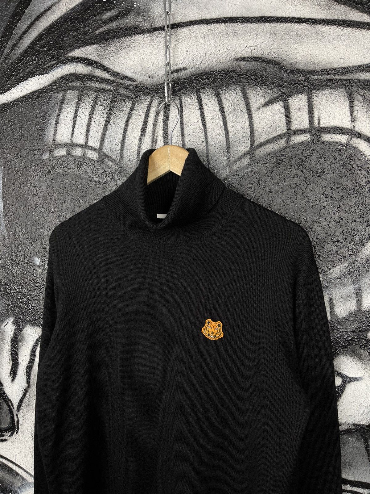 Kenzo Kenzo Black Turtleneck Sweater Embroidered Logo Men’s Size M Size US M / EU 48-50 / 2 - 3 Thumbnail