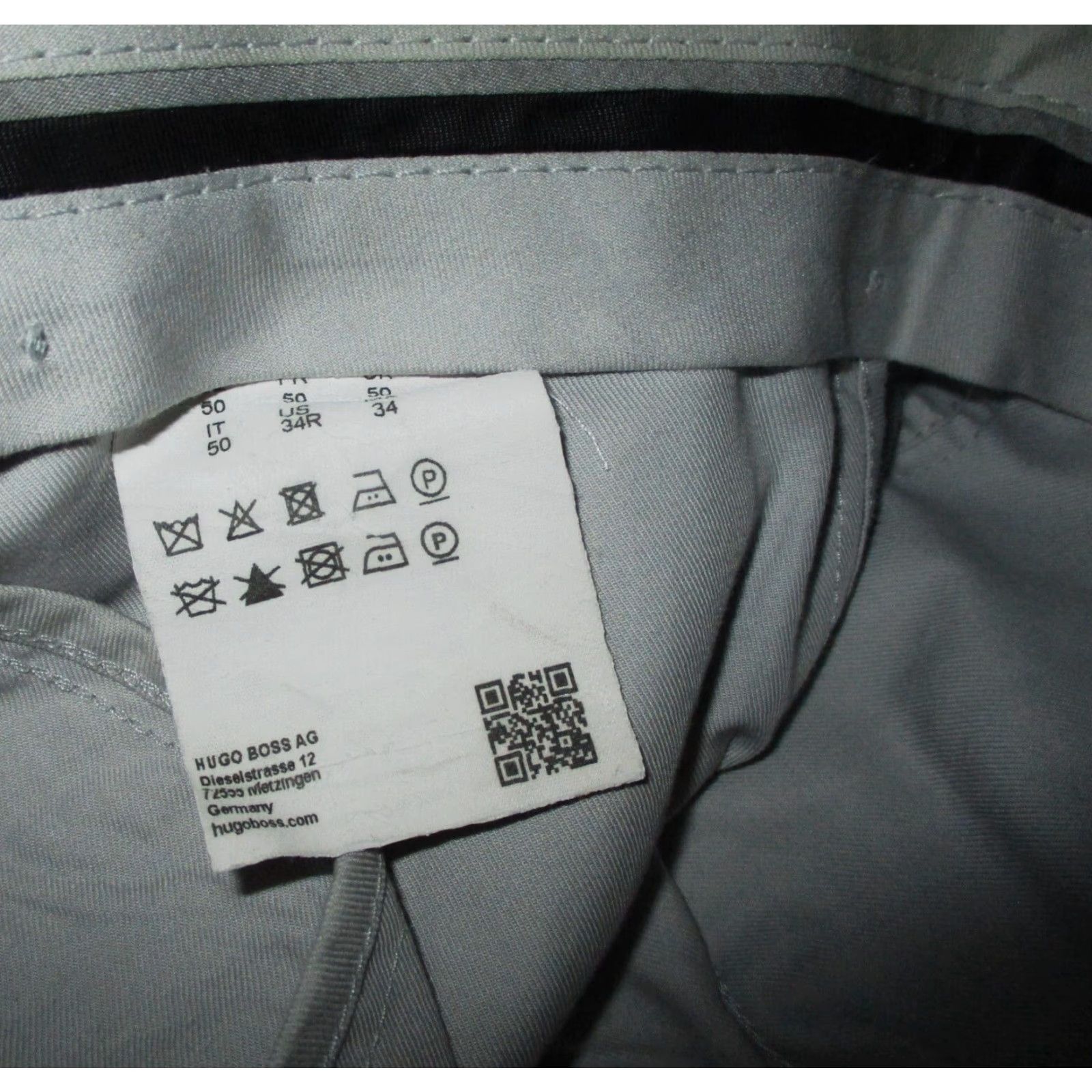 Hugo Boss HUGO BOSS Gray 100% Wool Flat Dress Pants 34W-31L Mens Flat Front Pocket 5-Pocket Dry Clean Only - Regular Fit Size US 34 / EU 50 - 5 Thumbnail