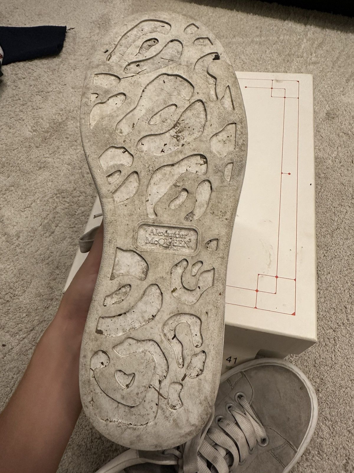 Alexander McQueen × Designer Alexander Mcqueen Grey Suede SNKR Size US 7 / EU 40 - 8 Thumbnail