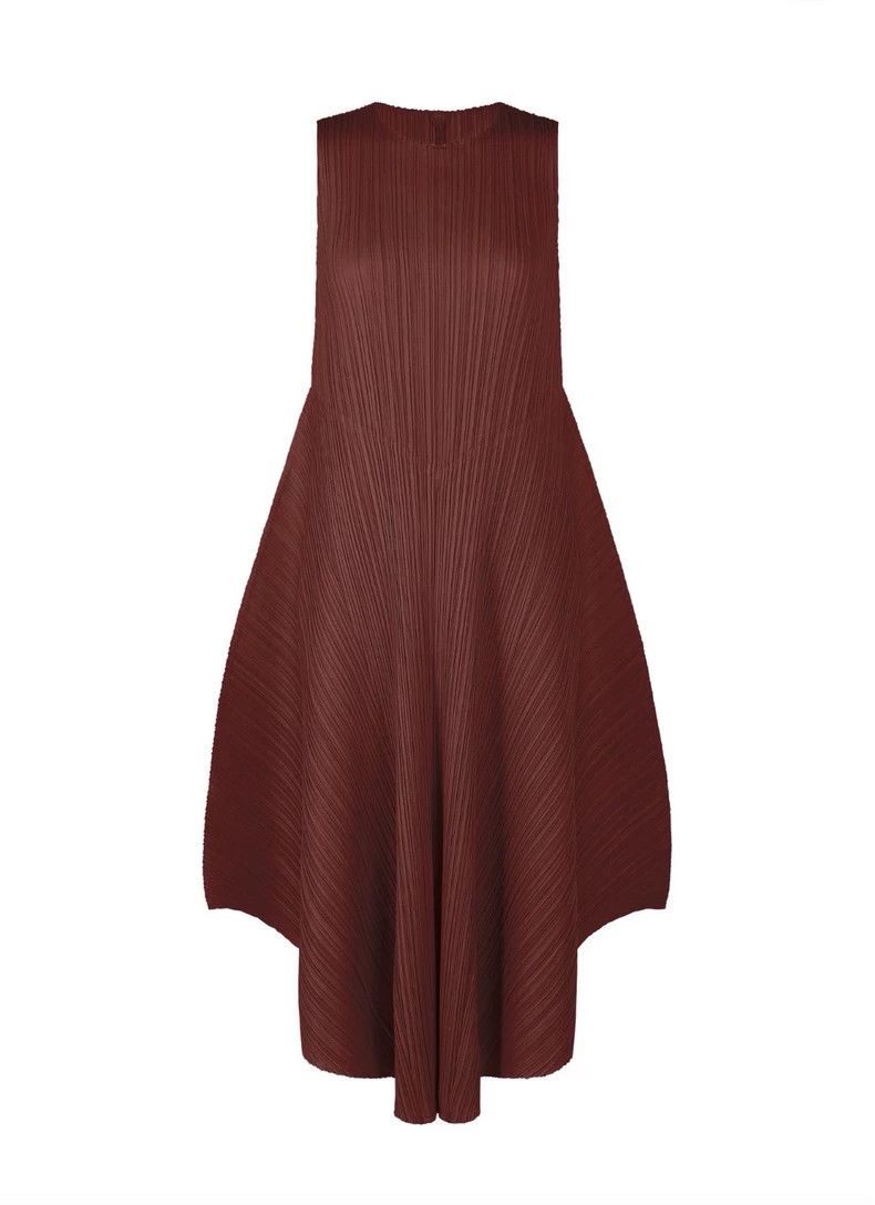 Issey Miyake Issey Miyake size:5 Wine red twill sleeveless dress Size M / US 6-8 / IT 42-44 - 1 Thumbnail