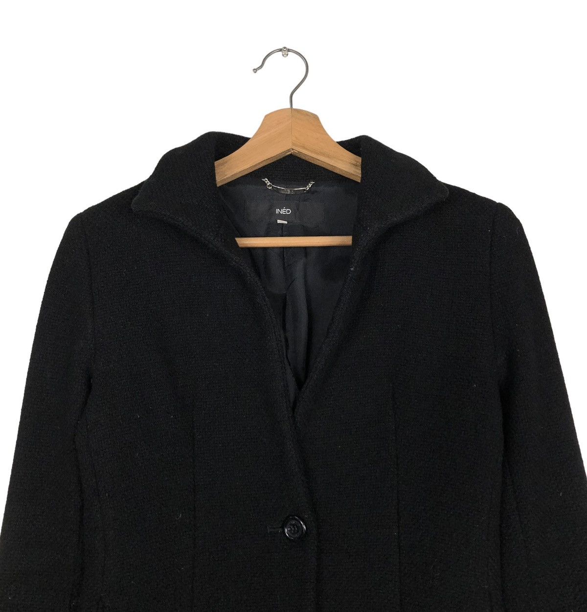 Japanese Brand 🔥RICH BLACK CROPPED WOOL JACKET INED JAPAN Size M / US 6-8 / IT 42-44 - 4 Thumbnail