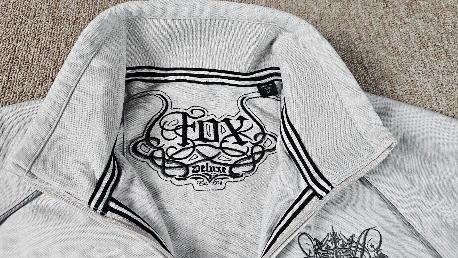 Fox Racing Fox Racing Full Zip Track Jacket Gray Fleece MX Logo Men M Size US M / EU 48-50 / 2 - 4 Thumbnail