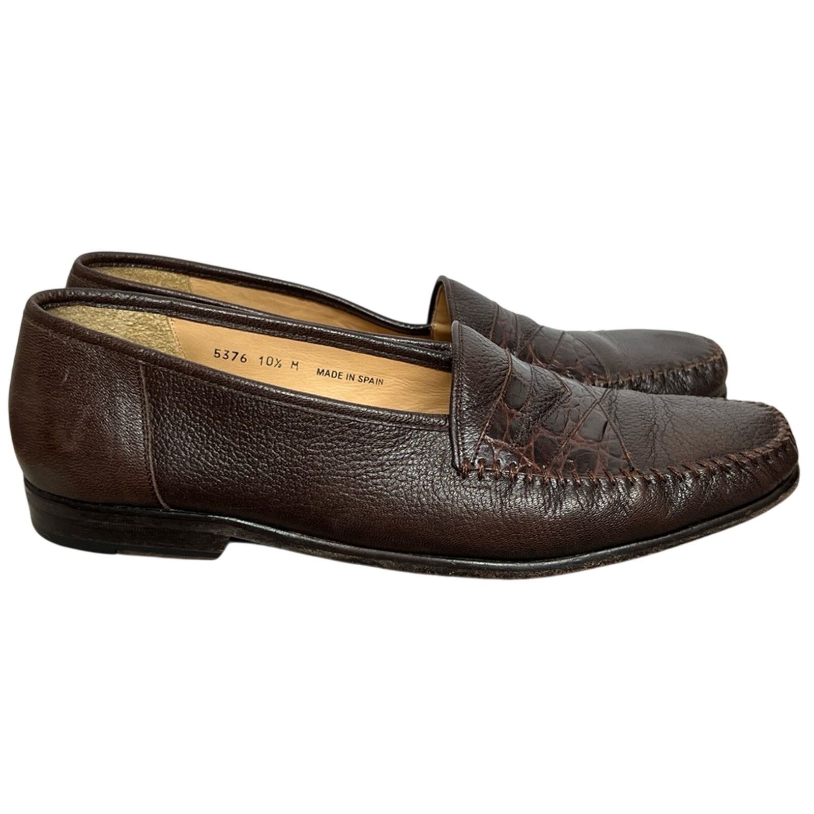 Magnanni MAGNANNI Made in Spain Vintage Crocodile Loafer Vero Cucio Size US 10.5 / EU 43-44 - 4 Thumbnail