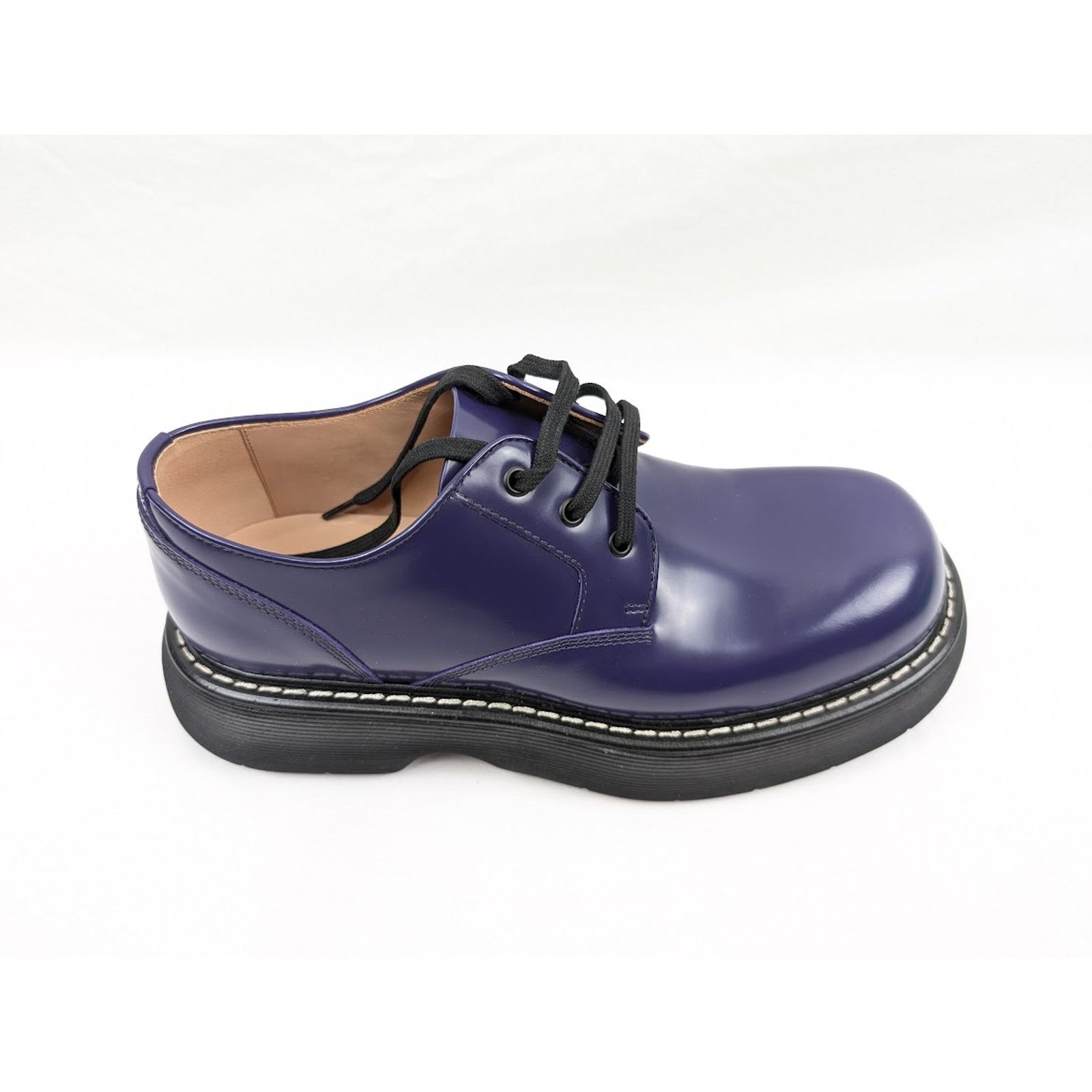 Bottega Veneta o1rshd1 Gloss Vinyl Swell Lace up Boots in Unicorn/Black Size US 8.5 / EU 41-42 - 3 Thumbnail