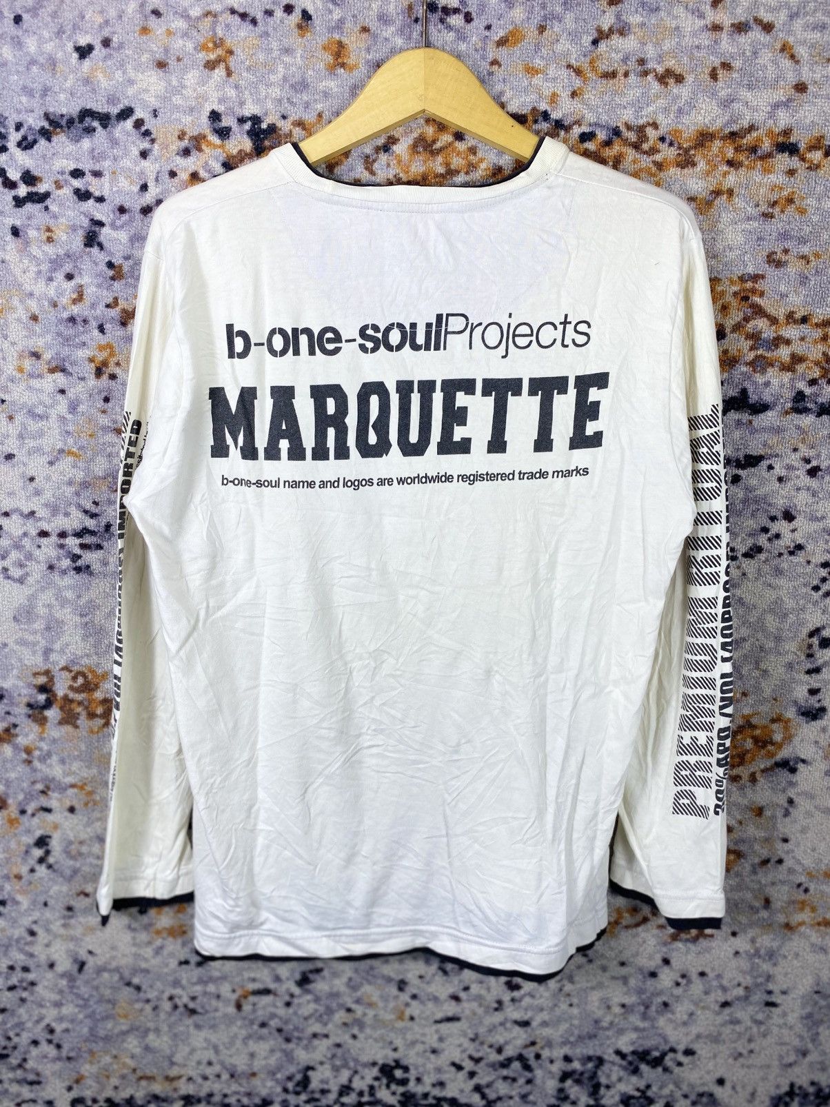Japanese Brand × Vintage STENCIL B-ONE-SOUL PROJECTS Y2K DOUBLE LAYER LONG SLEEVE Size US L / EU 52-54 / 3 - 4 Thumbnail