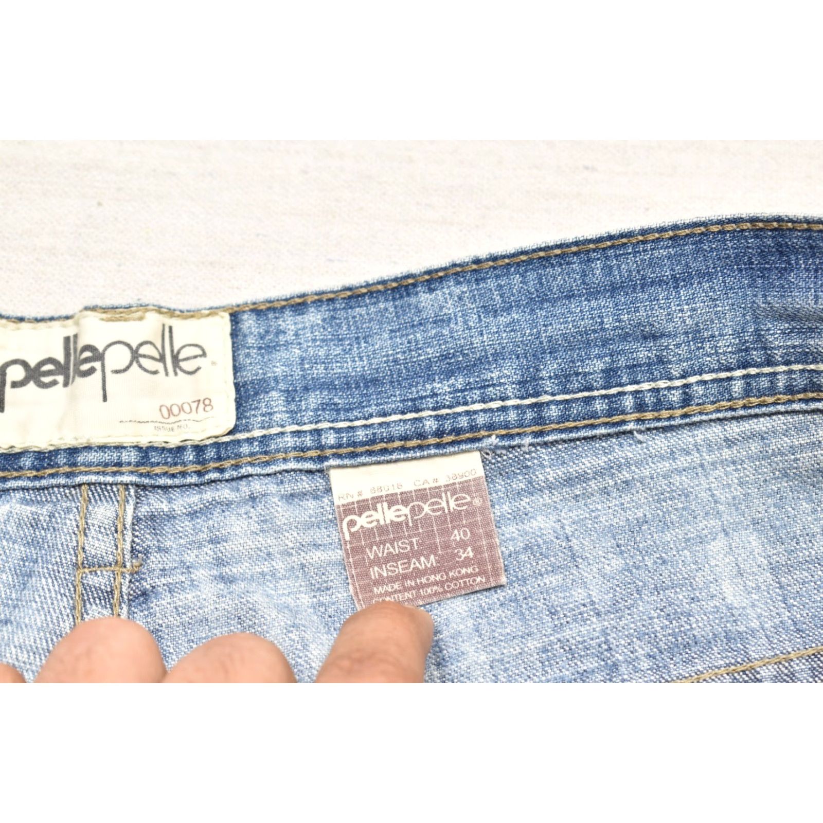 Pelle Pelle VINTAGE Pelle Pelle Marc Buchanan Jeans Men 40x34 Denim Blue Distressed 5-Pocket Wide-Leg Autumn Winter Spring Summer Mens Size US 40 / EU 56 - 6 Thumbnail